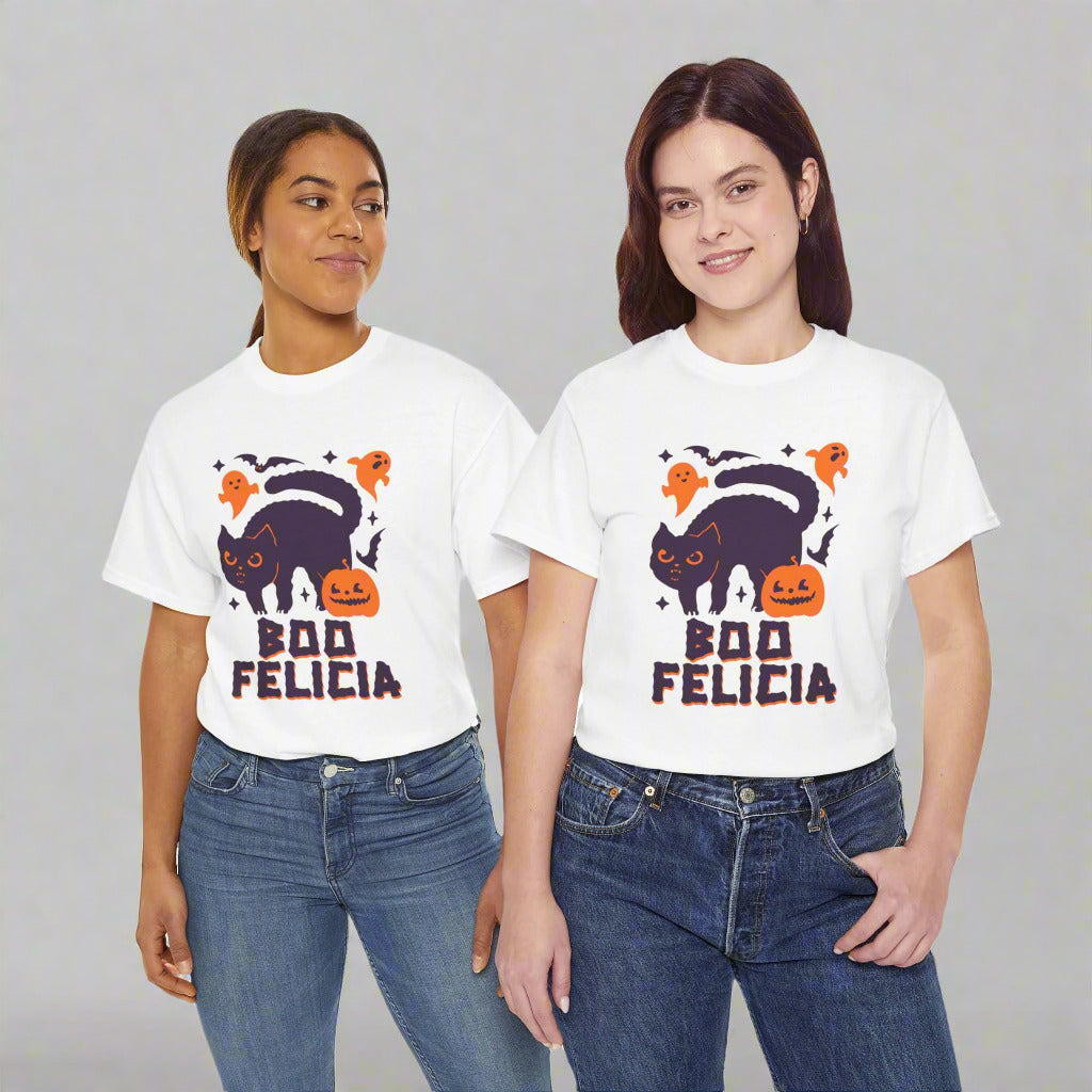 Boo Felicia Design Halloween Cat Tee