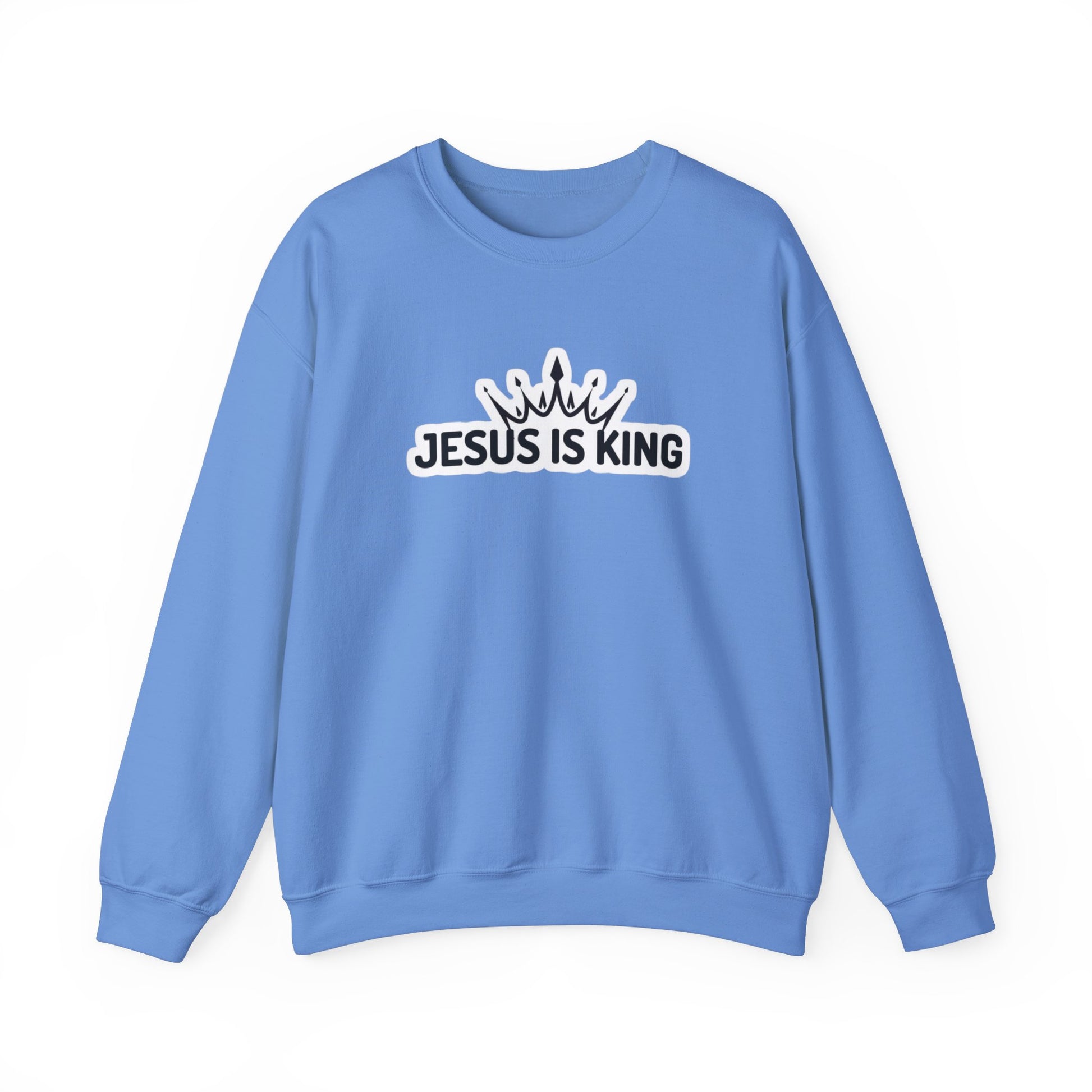 "Jesus is King" Christian Unisex Crewneck Sweatshirt – Bold Faith, Cozy Comfort