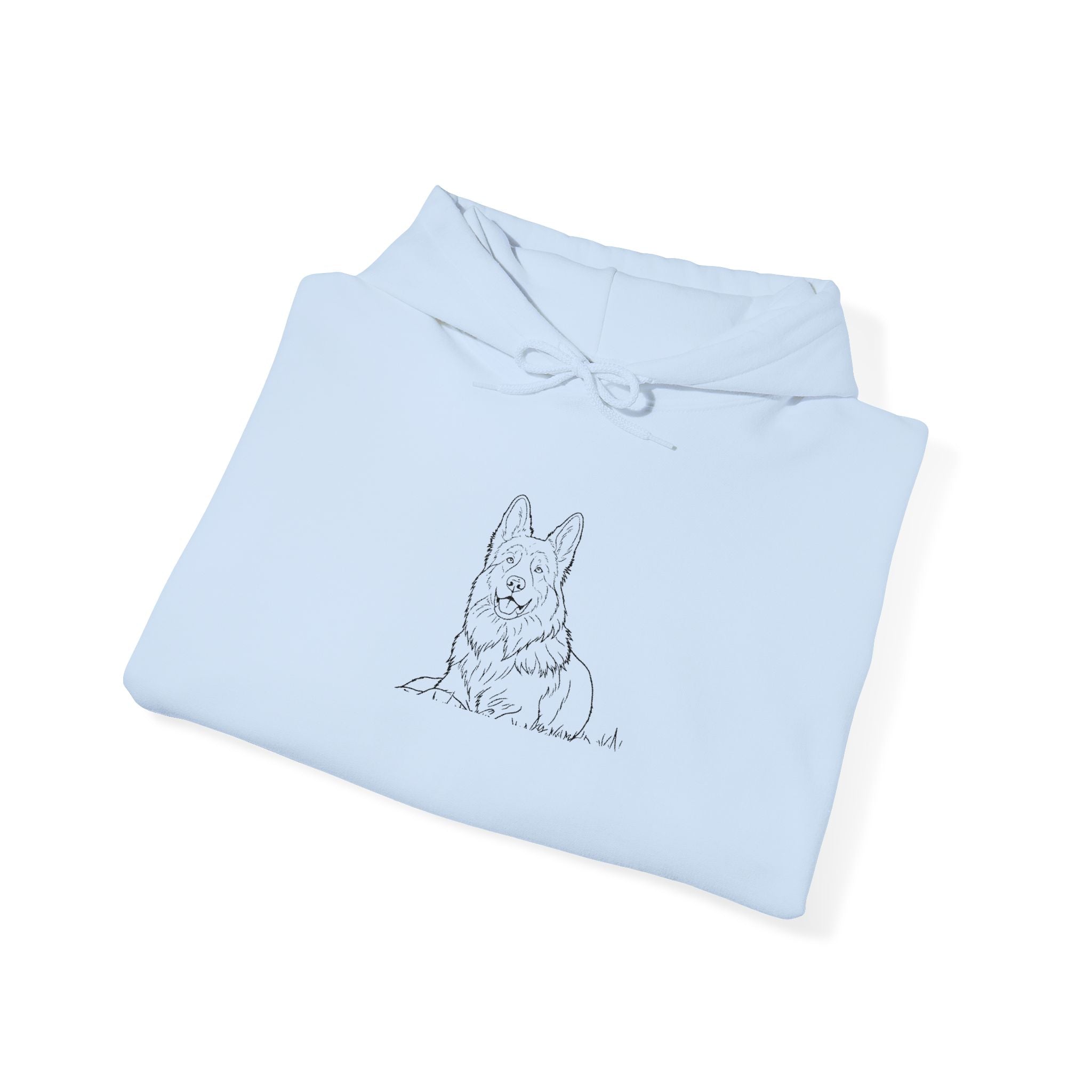 The Shepherd’s Watch Comfort Hoodie  - Minimalist Dog Line Art