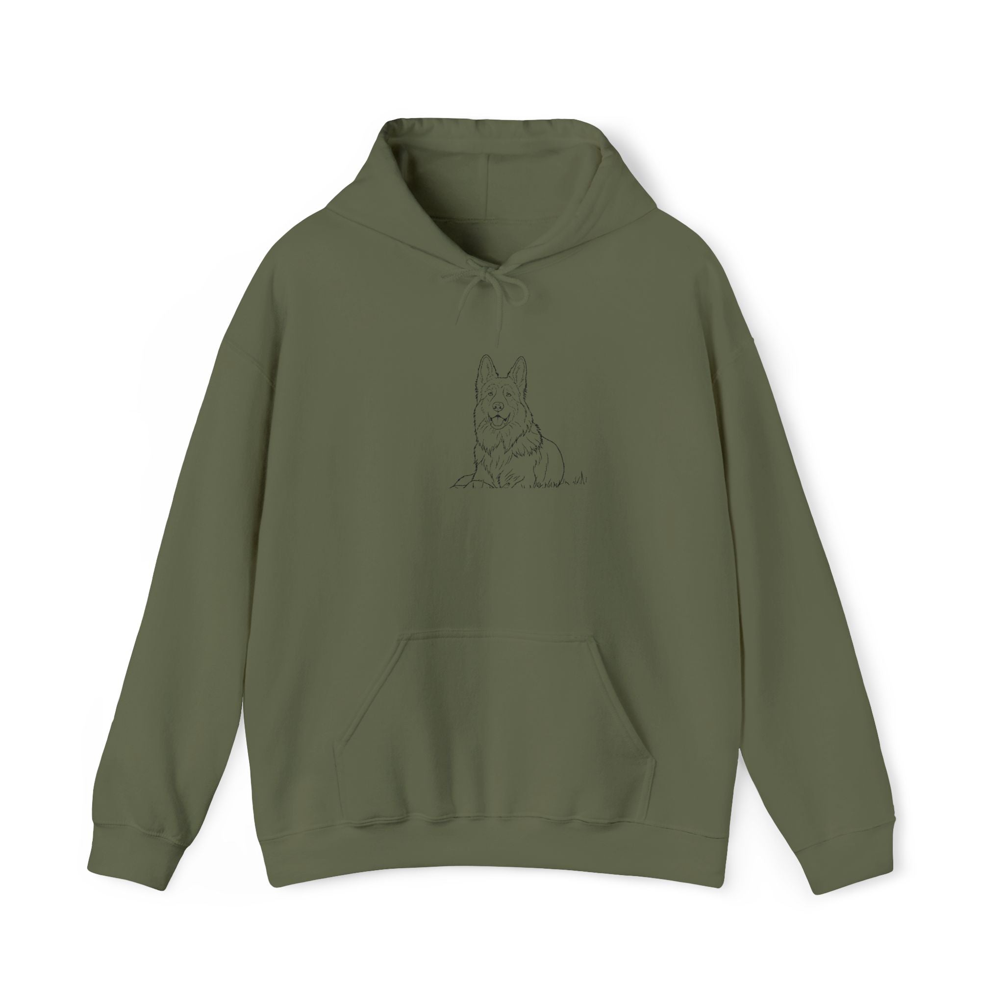 The Shepherd’s Watch Comfort Hoodie  - Minimalist Dog Line Art