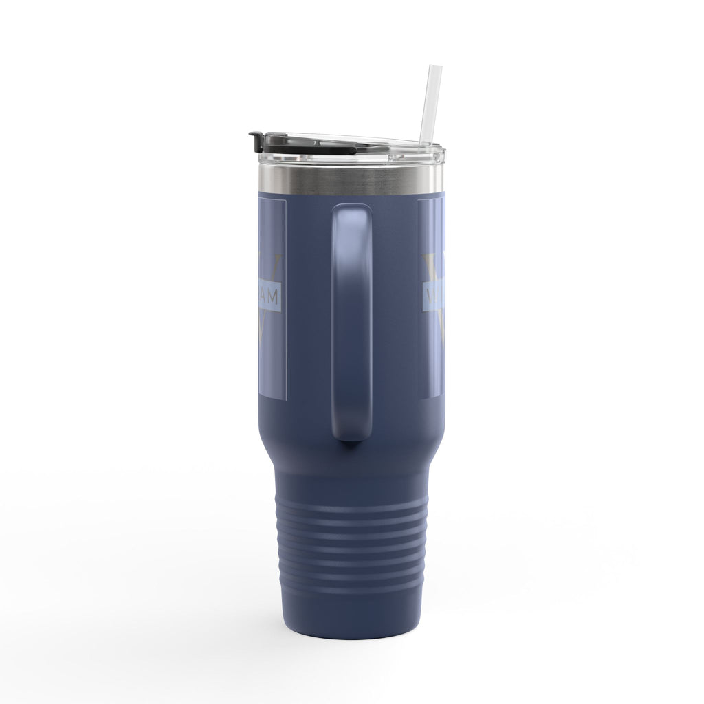 Personalized Custom Tumbler with Initials, Handle & Straw  40oz