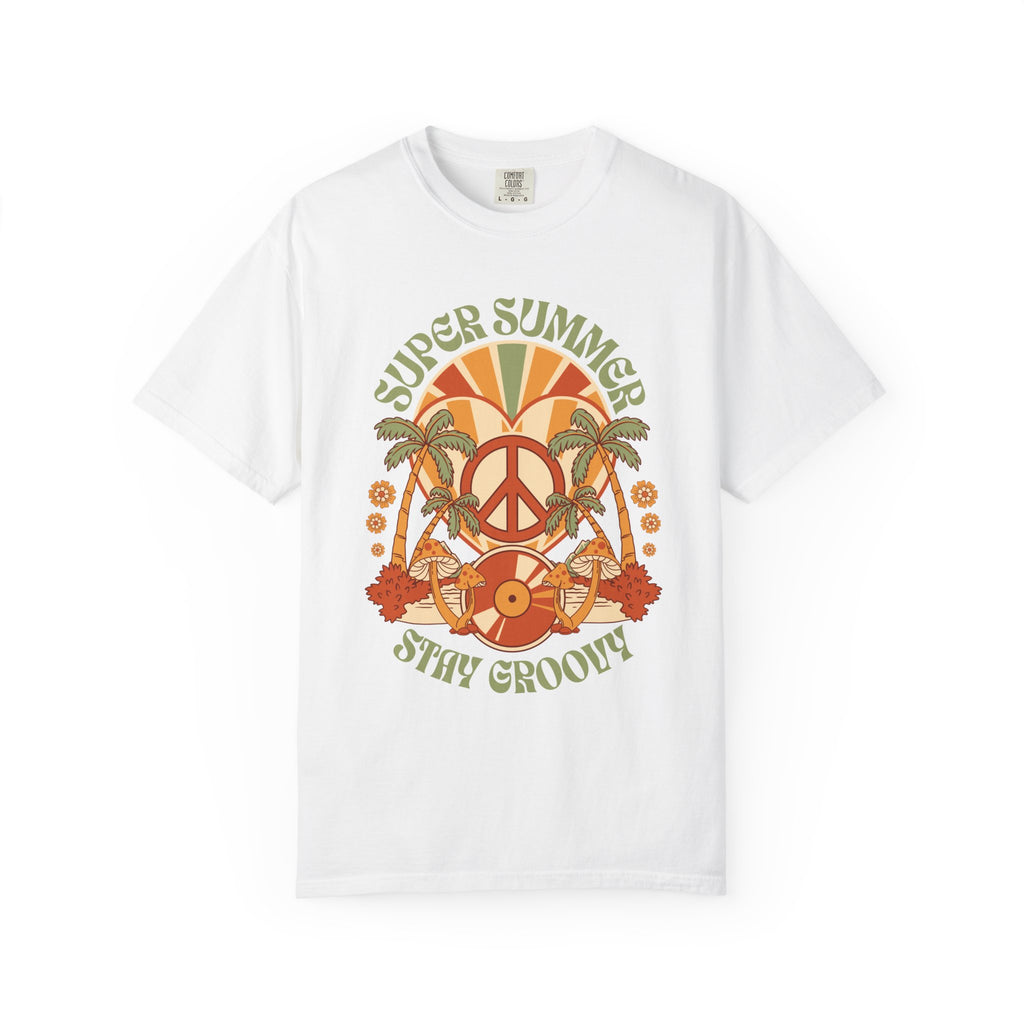 Super Summer Groovy Tee – Peace, Palms & Retro Vibes