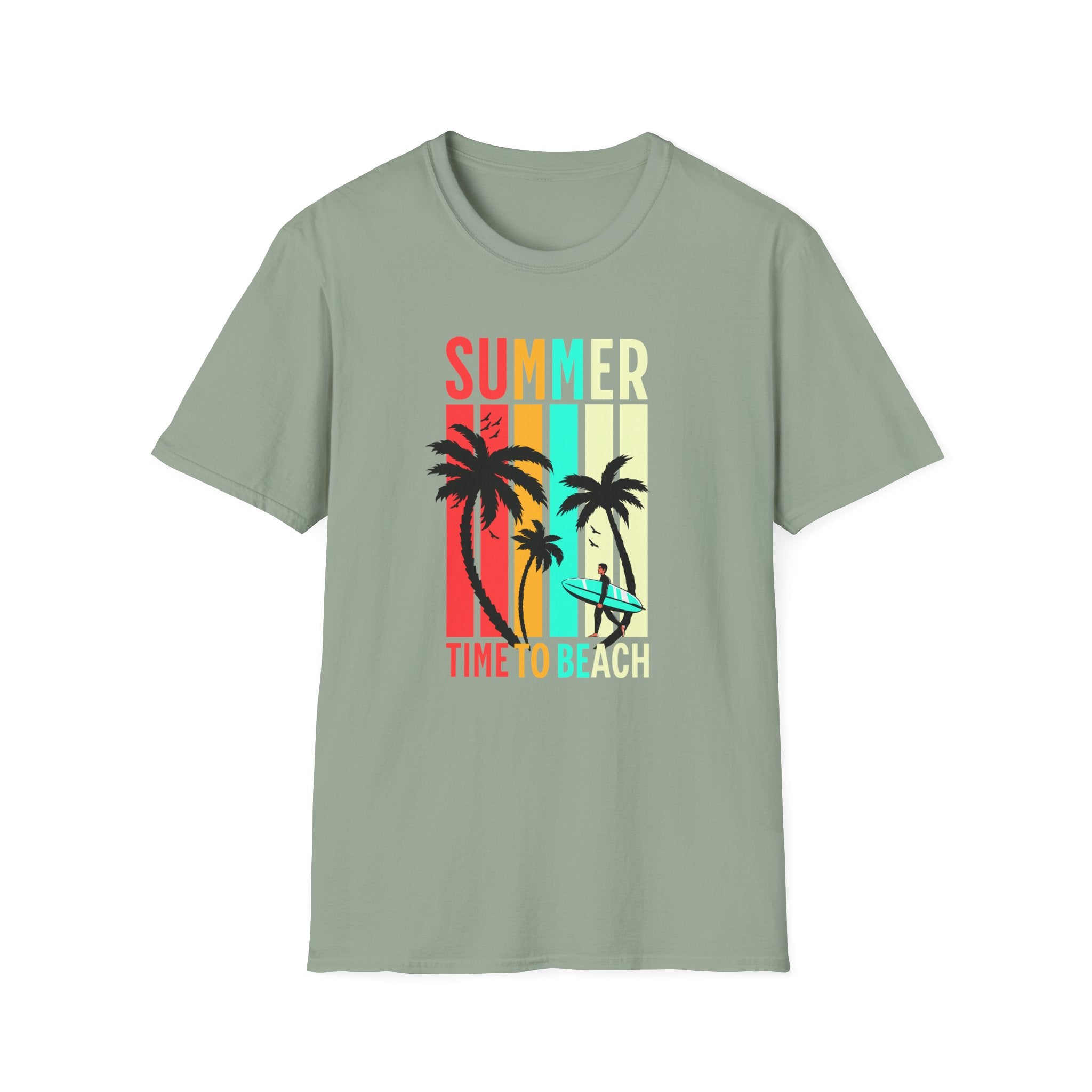 Time to Beach Retro Vibes Unisex Summer Shirt