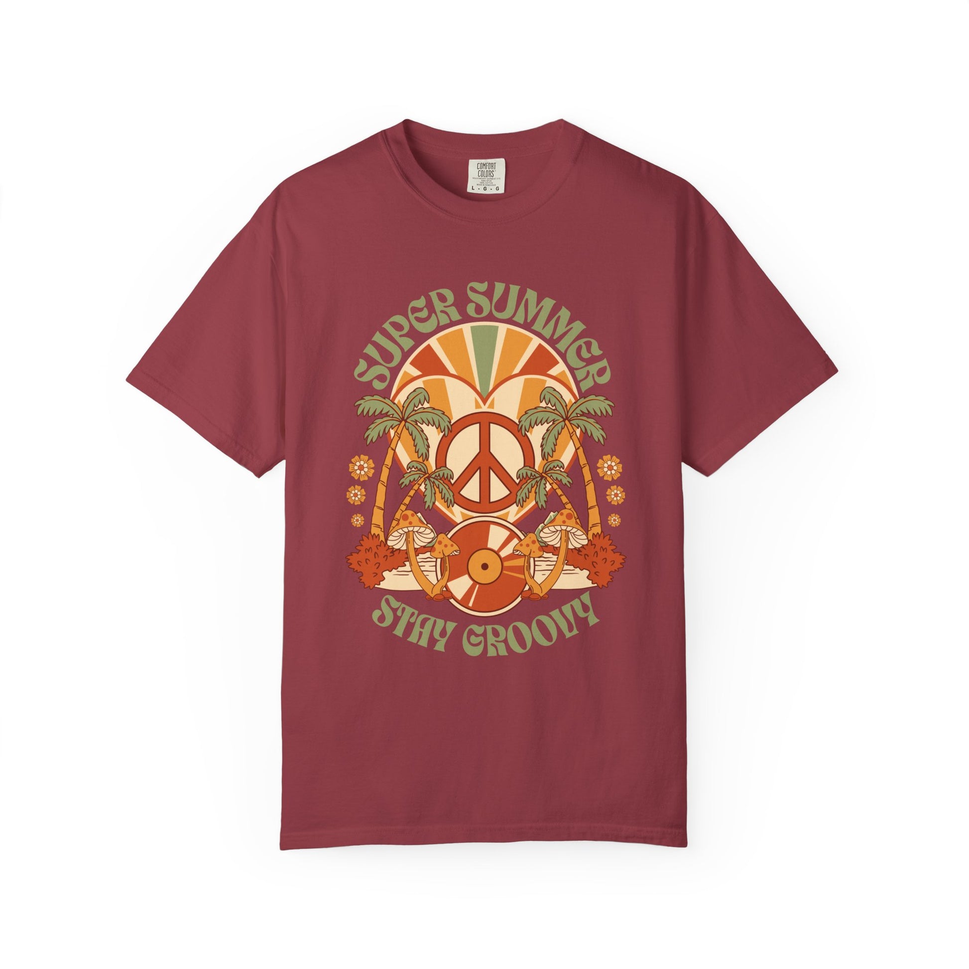 Super Summer Groovy Tee – Peace, Palms & Retro Vibes