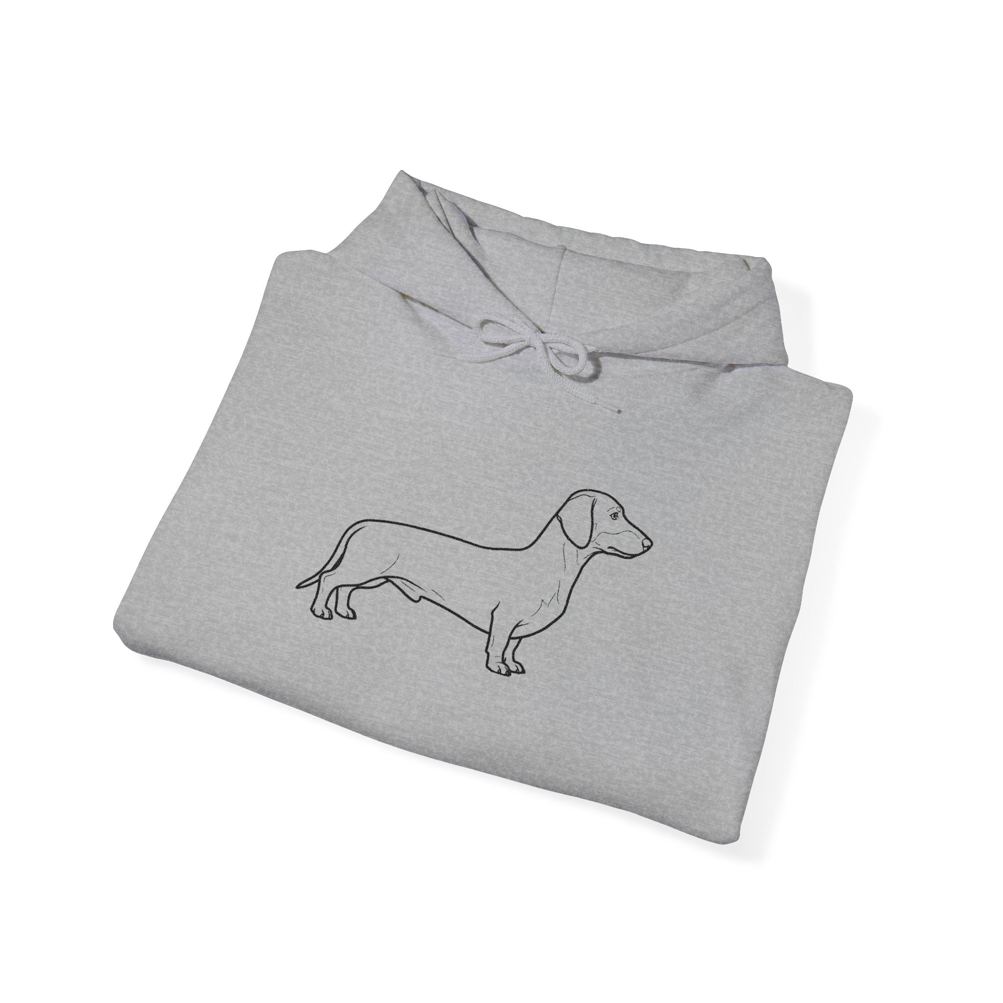 Dachshund Outline Hoodie — Minimalist Wiener Dog Sweatshirt