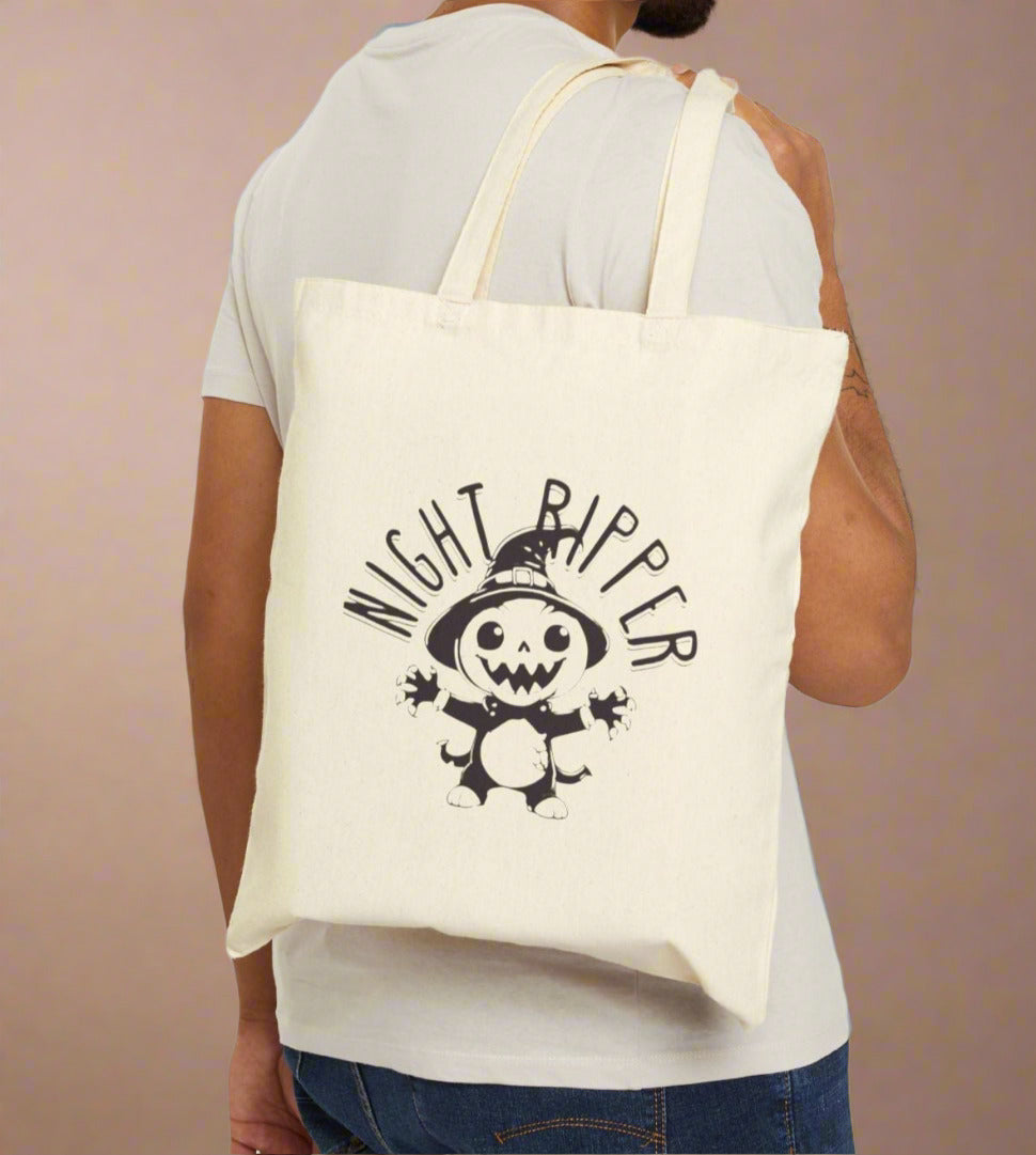 Night Ripper Halloween Tote – Fierce, Fun & Full of Fright Cotton Canvas Tote Bag