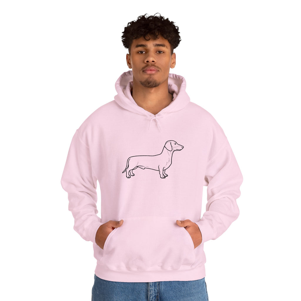 Dachshund Outline Hoodie — Minimalist Wiener Dog Sweatshirt
