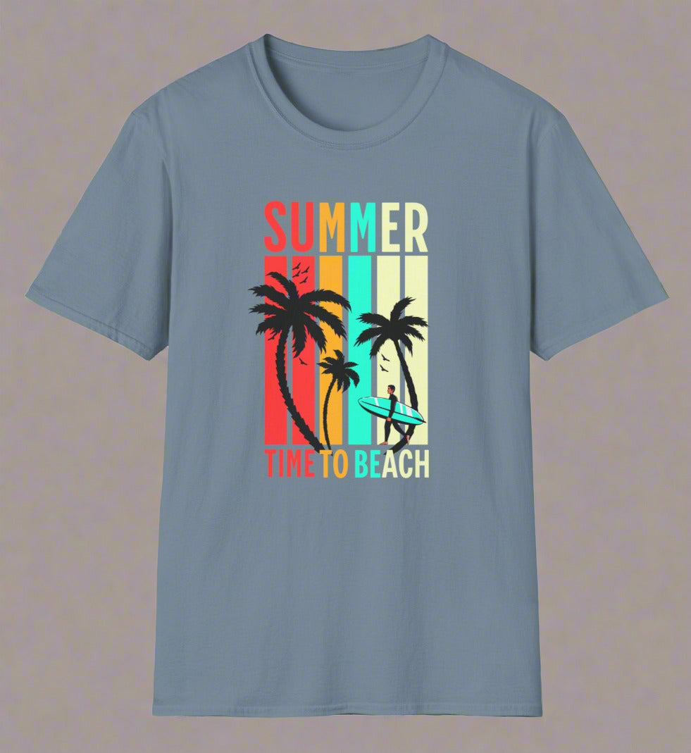 Time to Beach Retro Vibes Unisex Summer Shirt