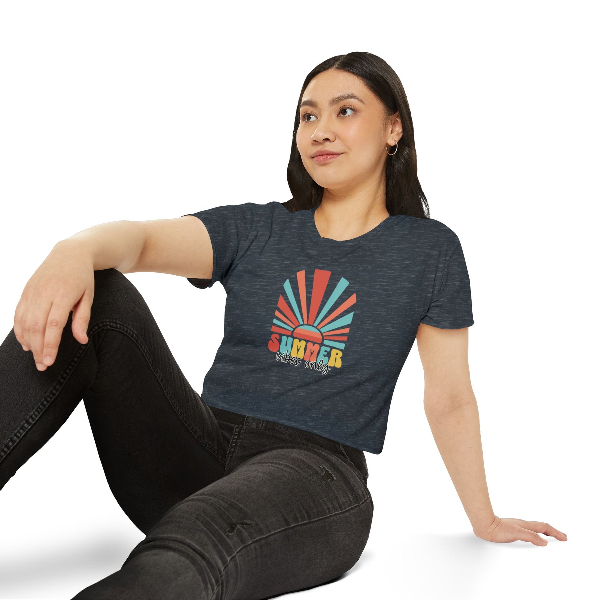 Summer Vibes Only Women's Festival Crop Tee