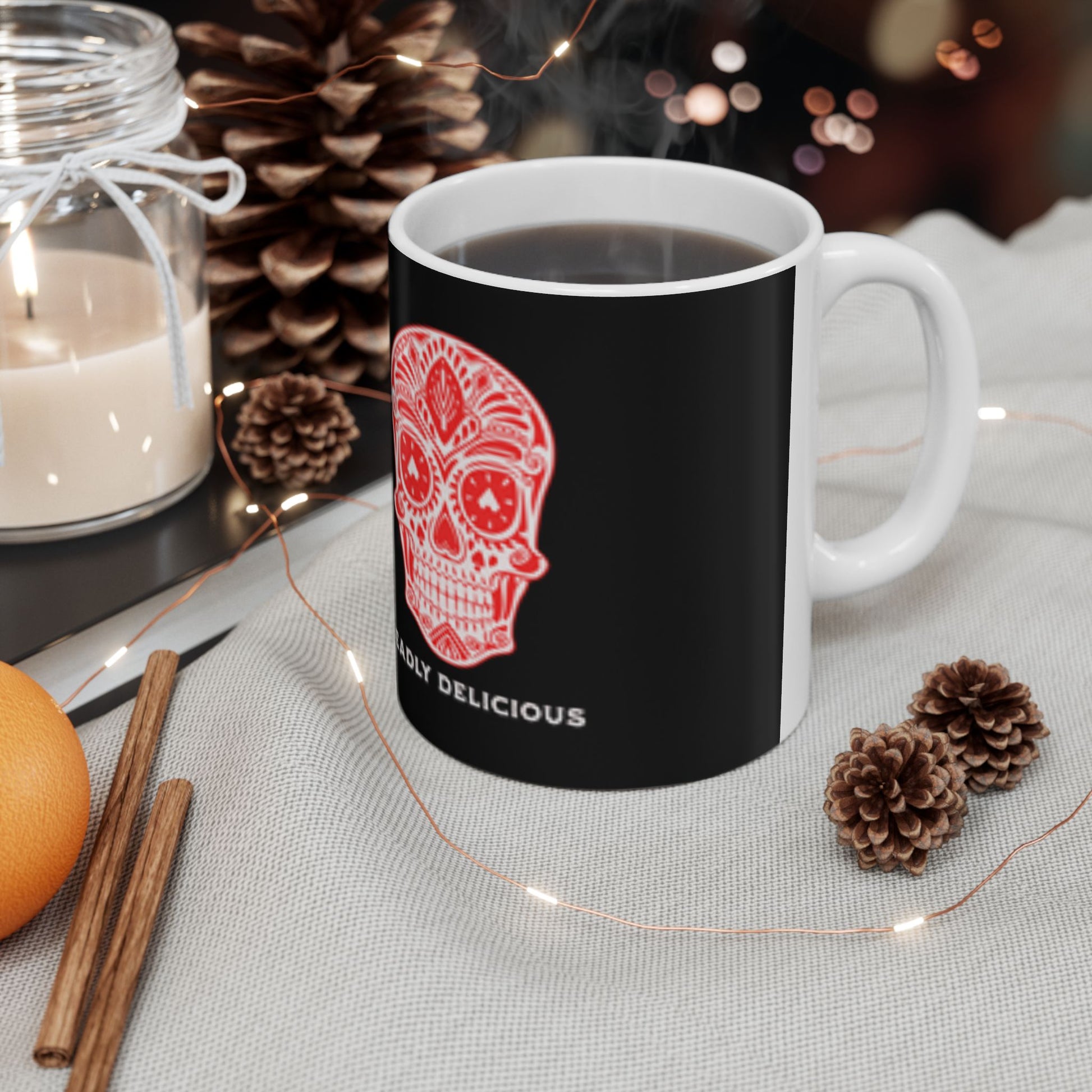 Deadly Delicious Halloween Ceramic Mug, (11oz, 15oz)