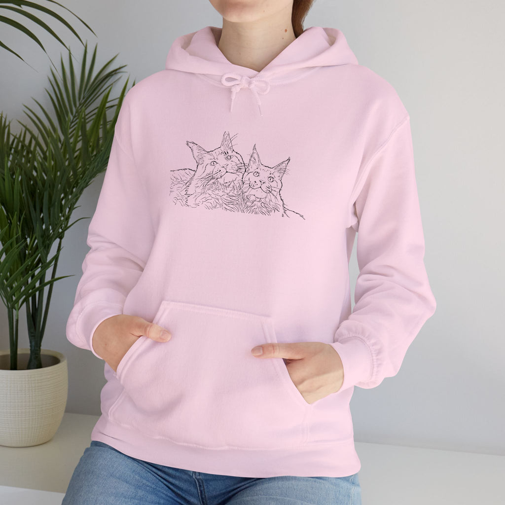 Triple Cat Chaos Hoodie – Custom Embroidered Cozy Fit