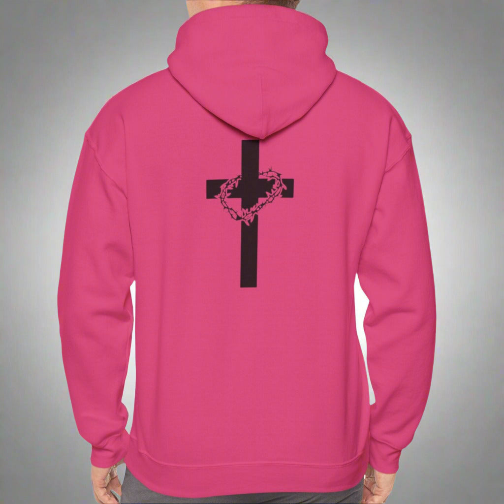 "He Is Risen" Cross & Crown of Thorns Christian Hoodie – Faith in Every Thread