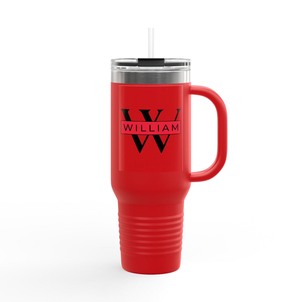 Personalized Custom Tumbler with Initials, Handle & Straw  40oz