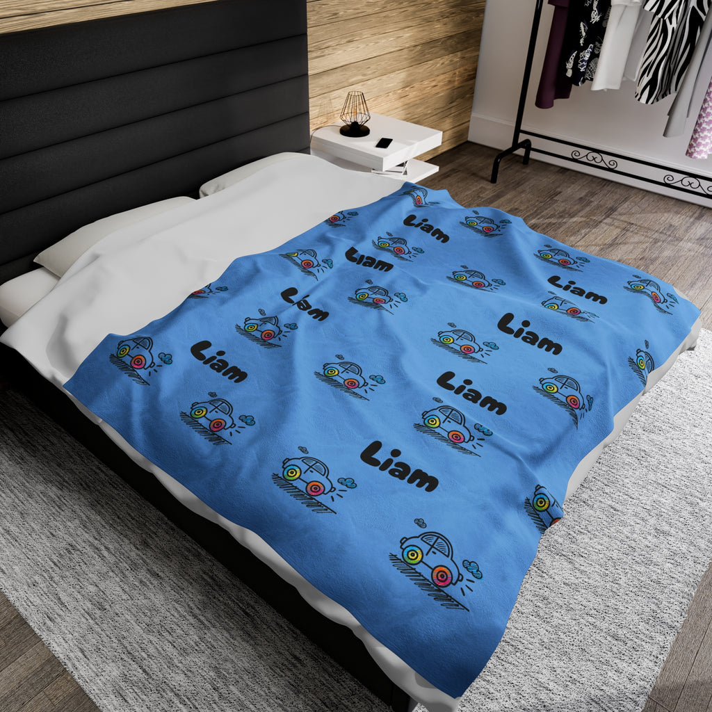 Customizable Velveteen Plush Blanket for boys