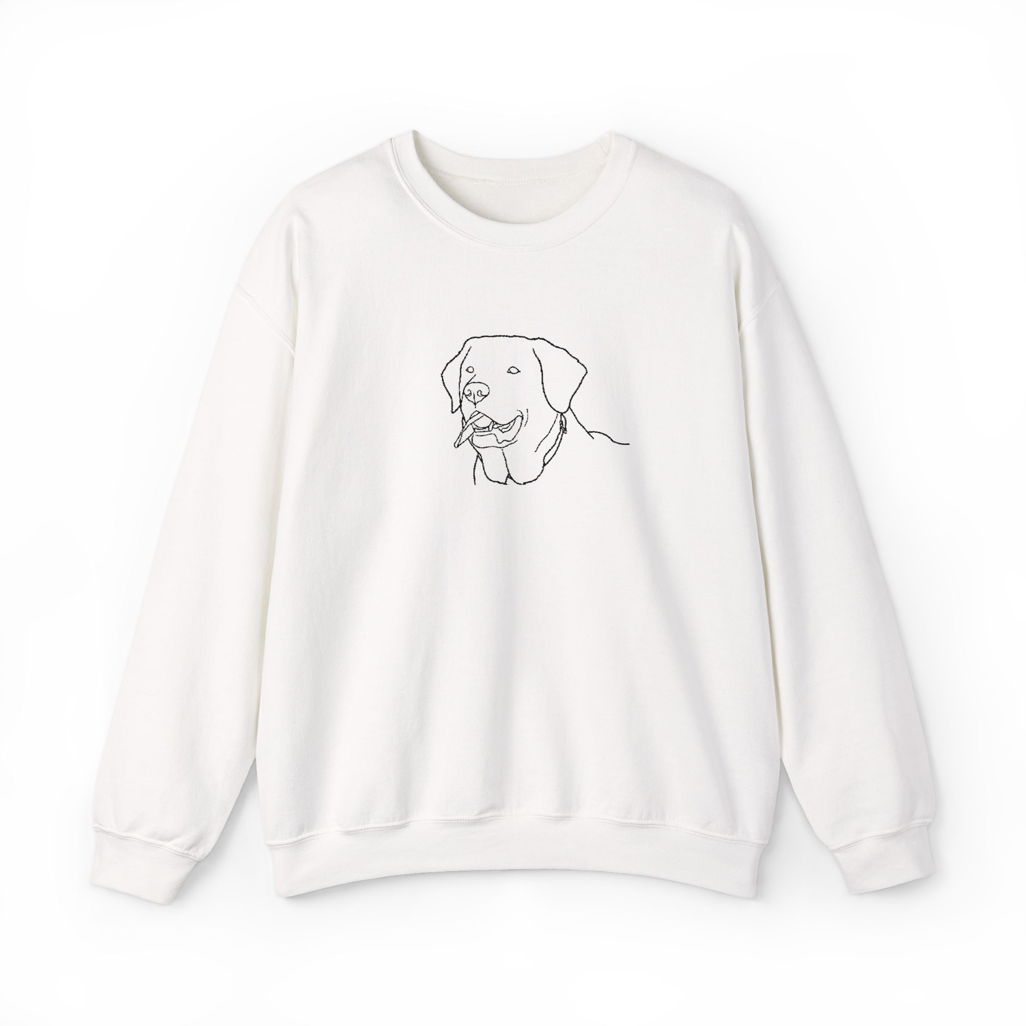 Labrador Love Graphic Crewneck Sweatshirt-Minimal Line Art