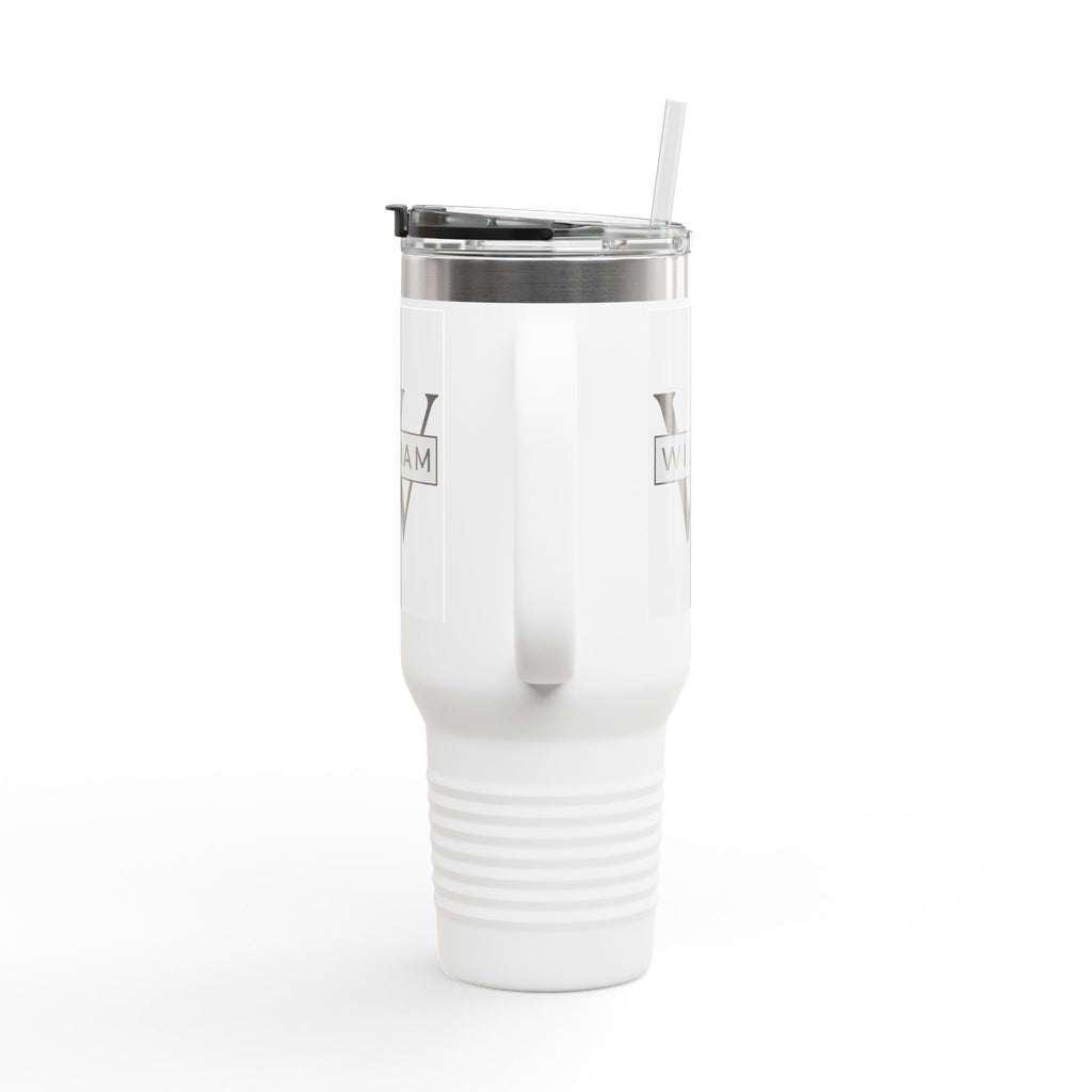 Personalized Custom Tumbler with Initials, Handle & Straw  40oz