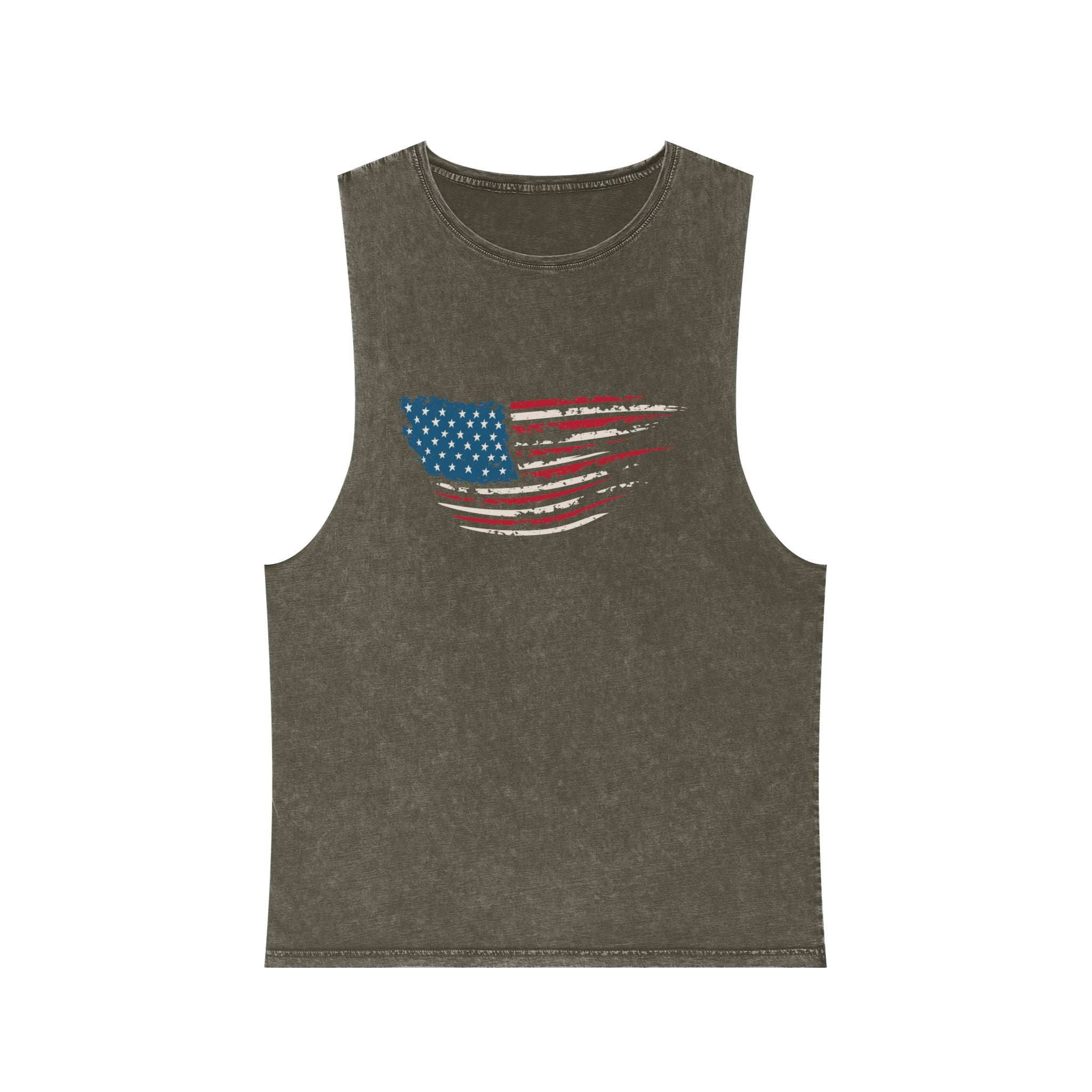 “Stars, Stripes & Sleeveless Vibes” – USA Flag Tank Top for 4th of July Fireworks & Freedom