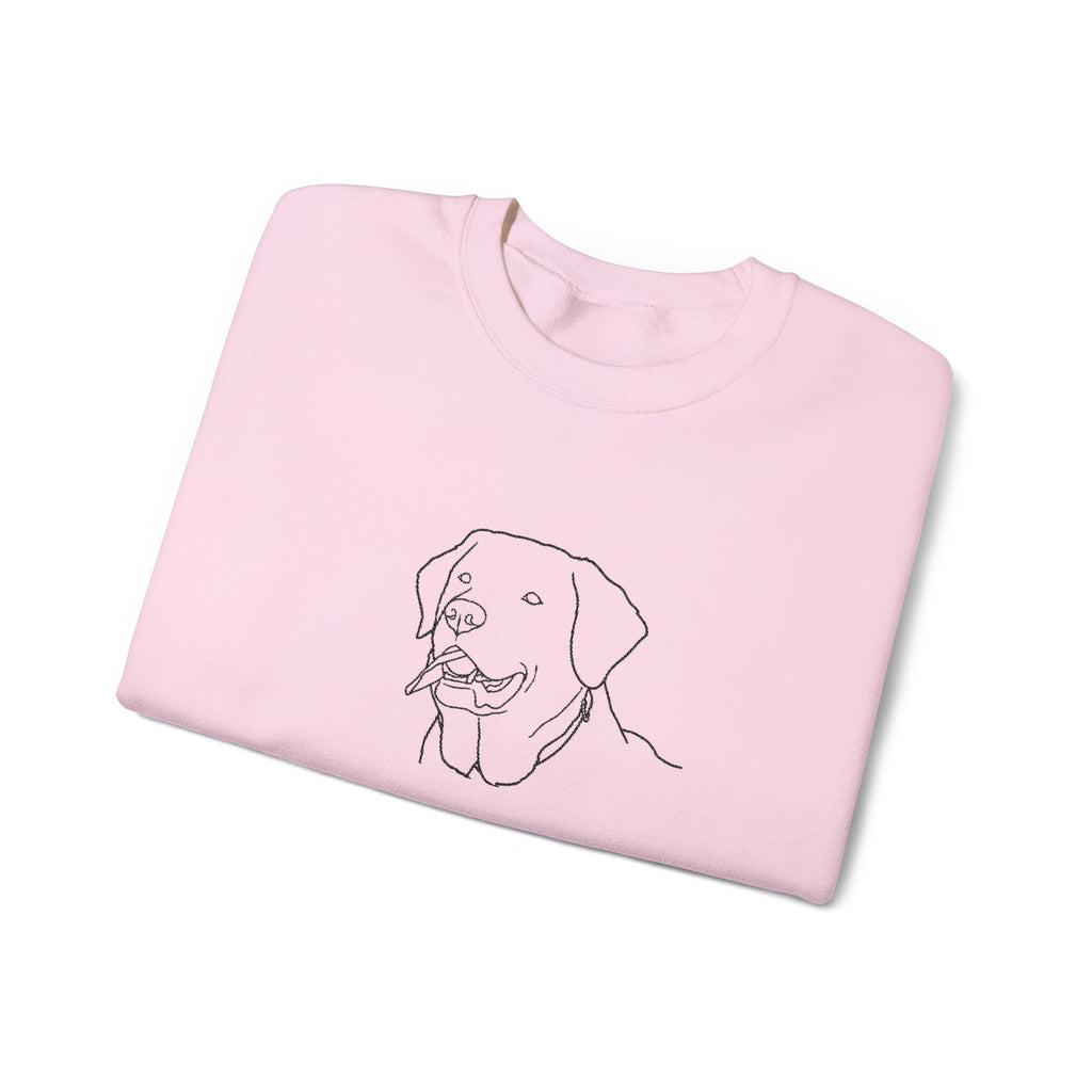 Labrador Love Graphic Crewneck Sweatshirt-Minimal Line Art