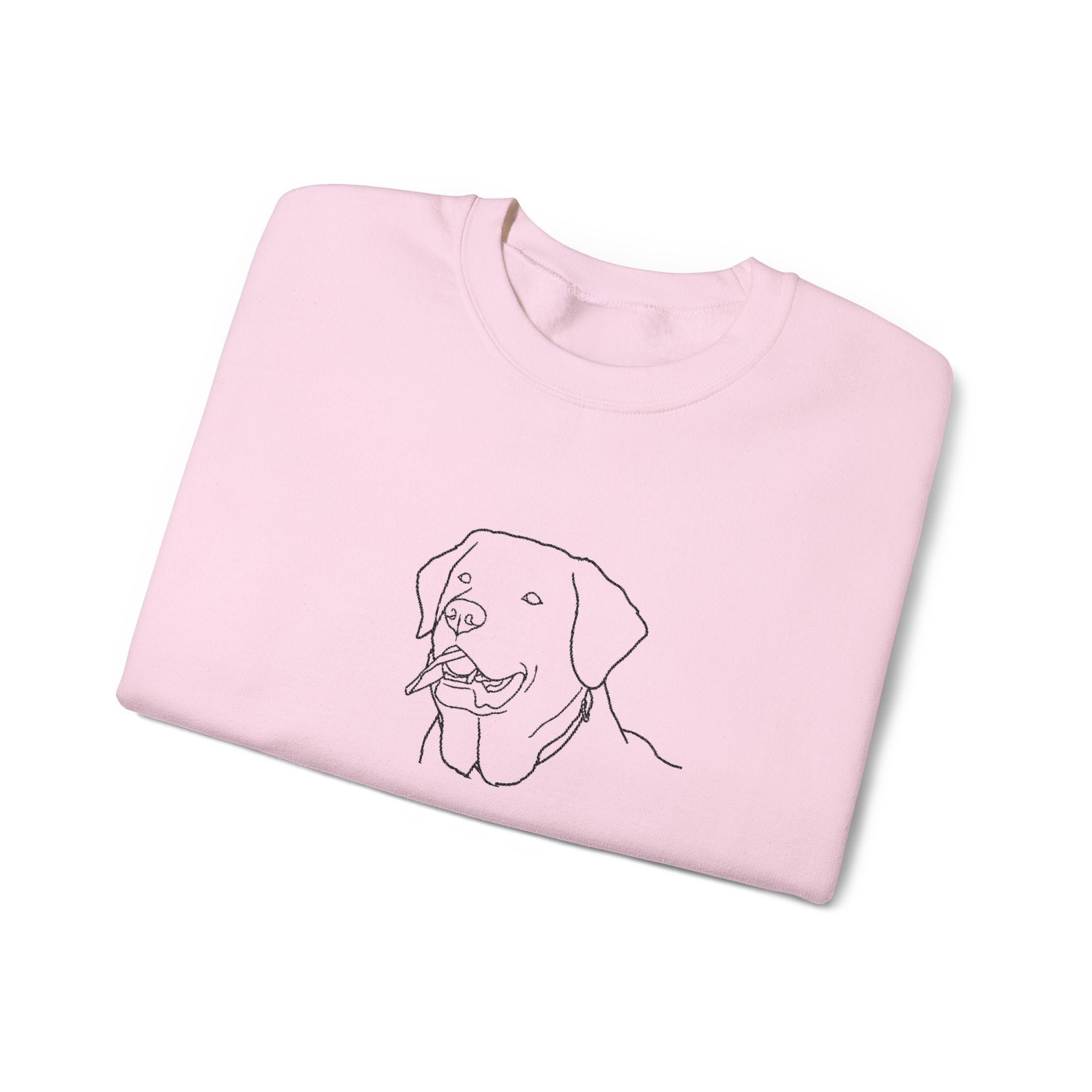 Labrador Love Graphic Crewneck Sweatshirt-Minimal Line Art