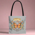 "Jesus: The Way, The Truth, The Life" Butterfly Christian Tote Bag - Faith-Inspired Eco-Friendly Carryall