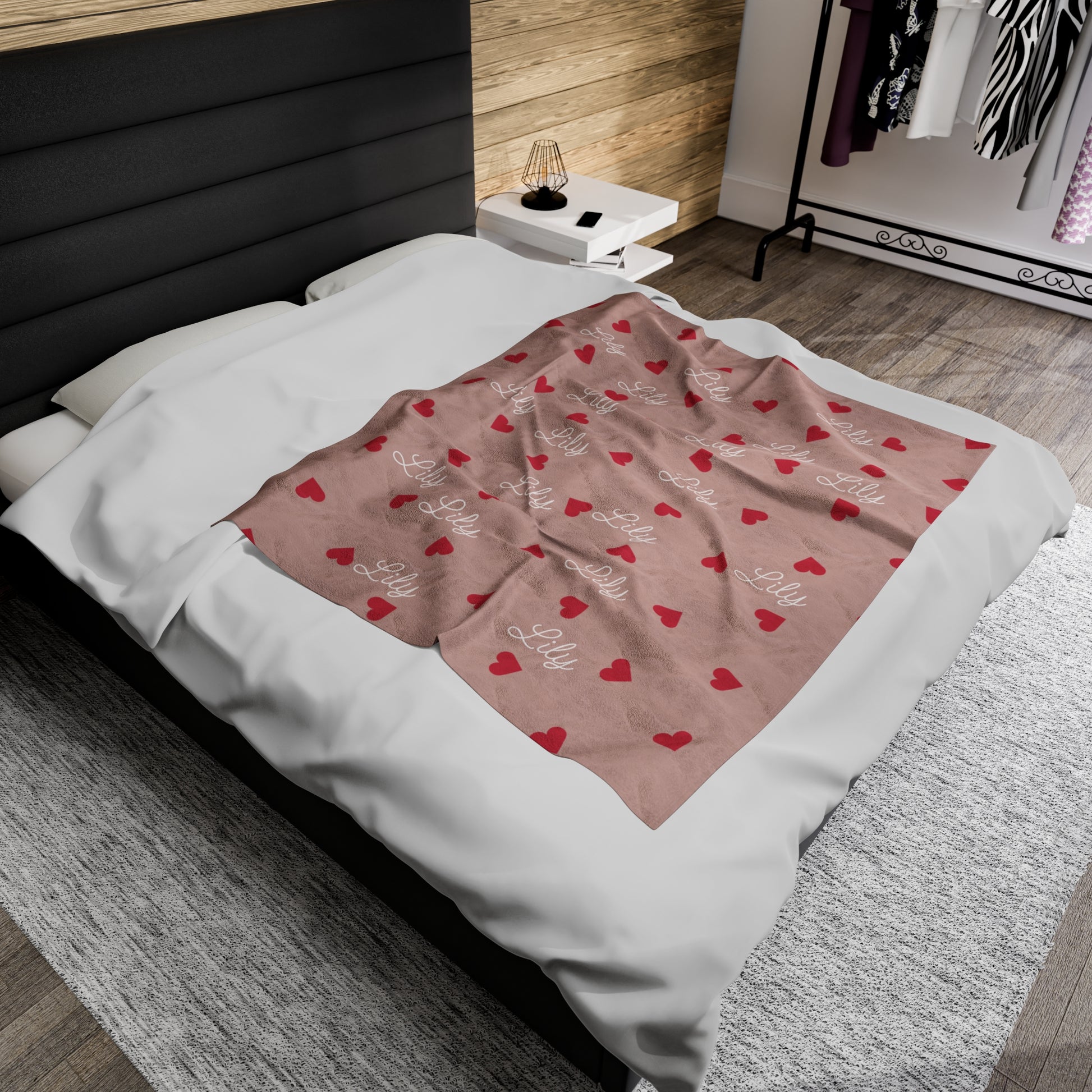 Customizable Velveteen Plush Blanket for girls