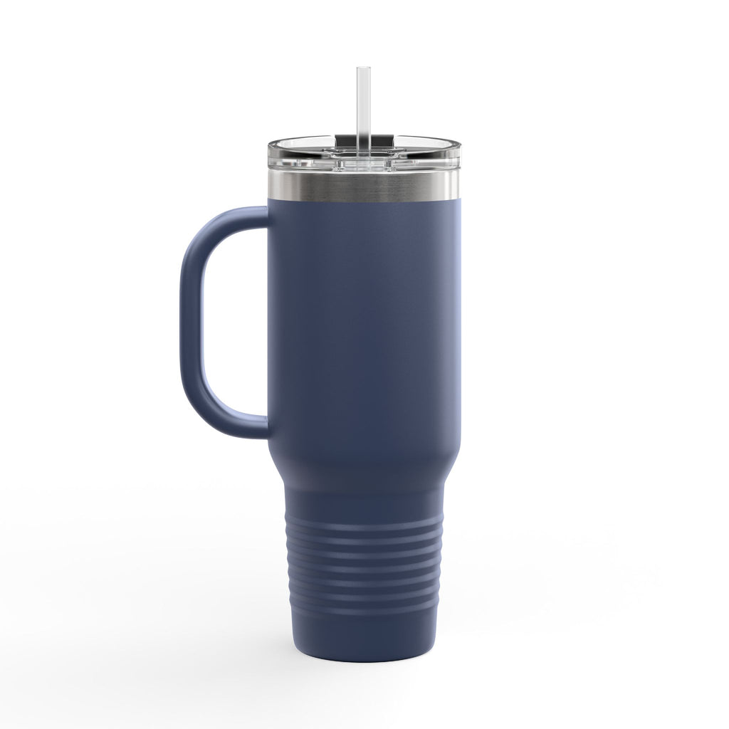 Custom Insulated Coffee Tumbler with Logo, Handle & Straw-Office Business Card Tumbler