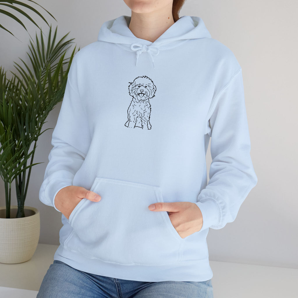 Doodle Poodle Hoodie — Minimal Cute Dog Sketch Pullover