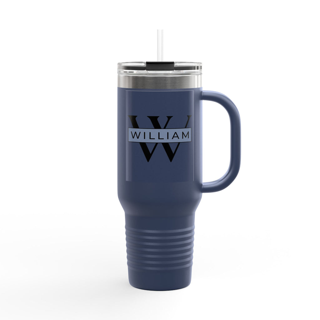 Personalized Custom Tumbler with Initials, Handle & Straw  40oz