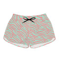 Mint & Coral Zebra Print Women's Casual Shorts — Summer Lounge & Beachwear