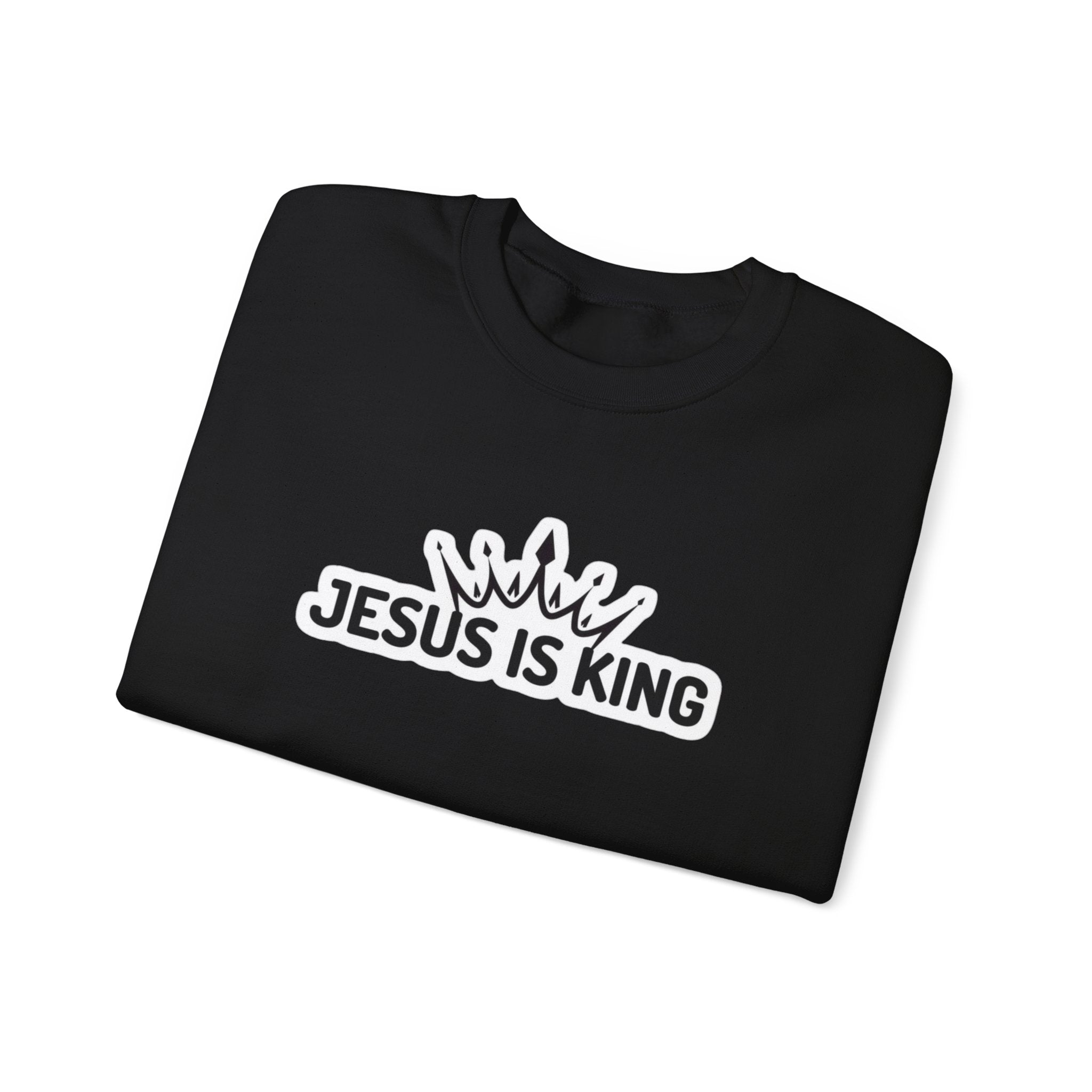 "Jesus is King" Christian Unisex Crewneck Sweatshirt – Bold Faith, Cozy Comfort