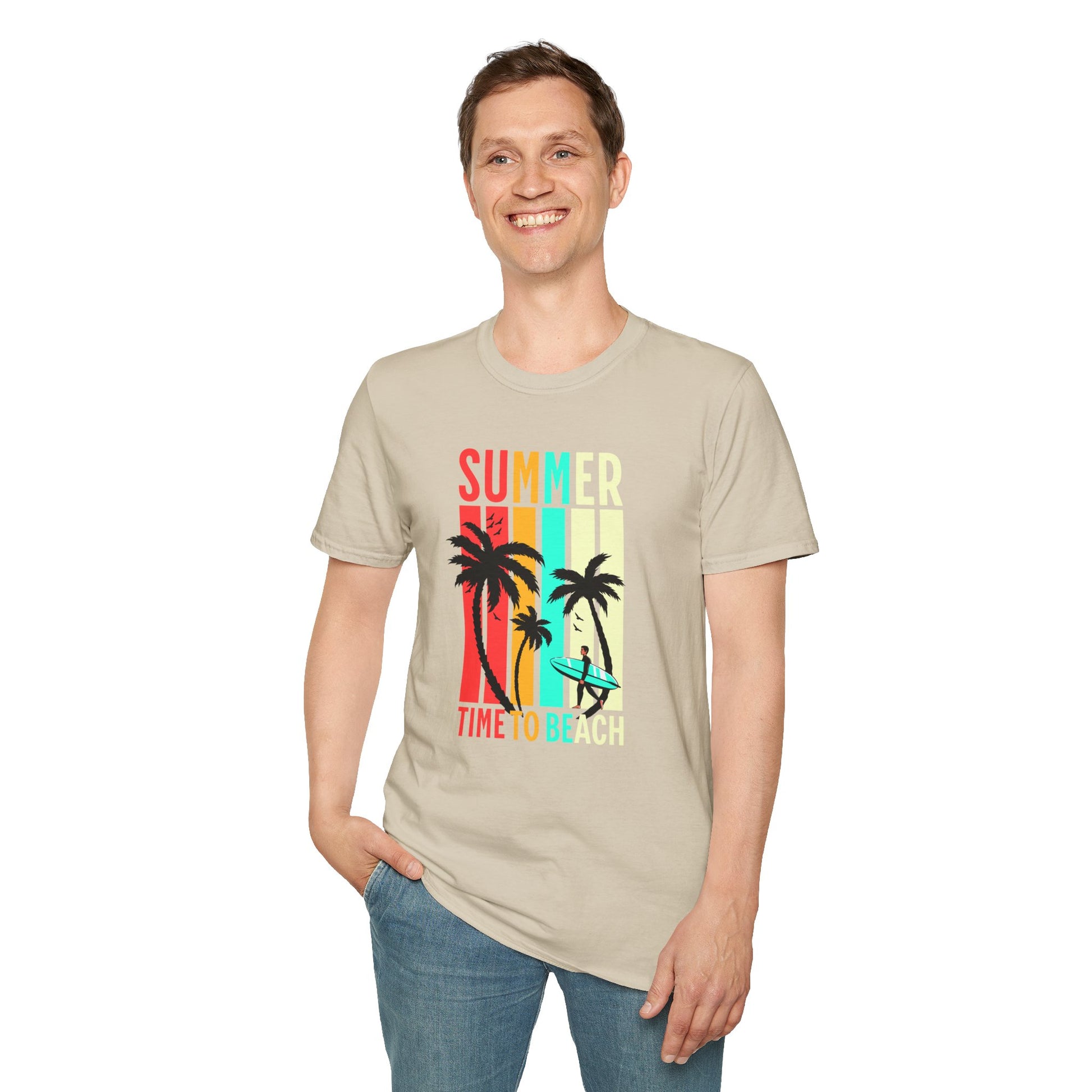 Time to Beach Retro Vibes Unisex Summer Shirt