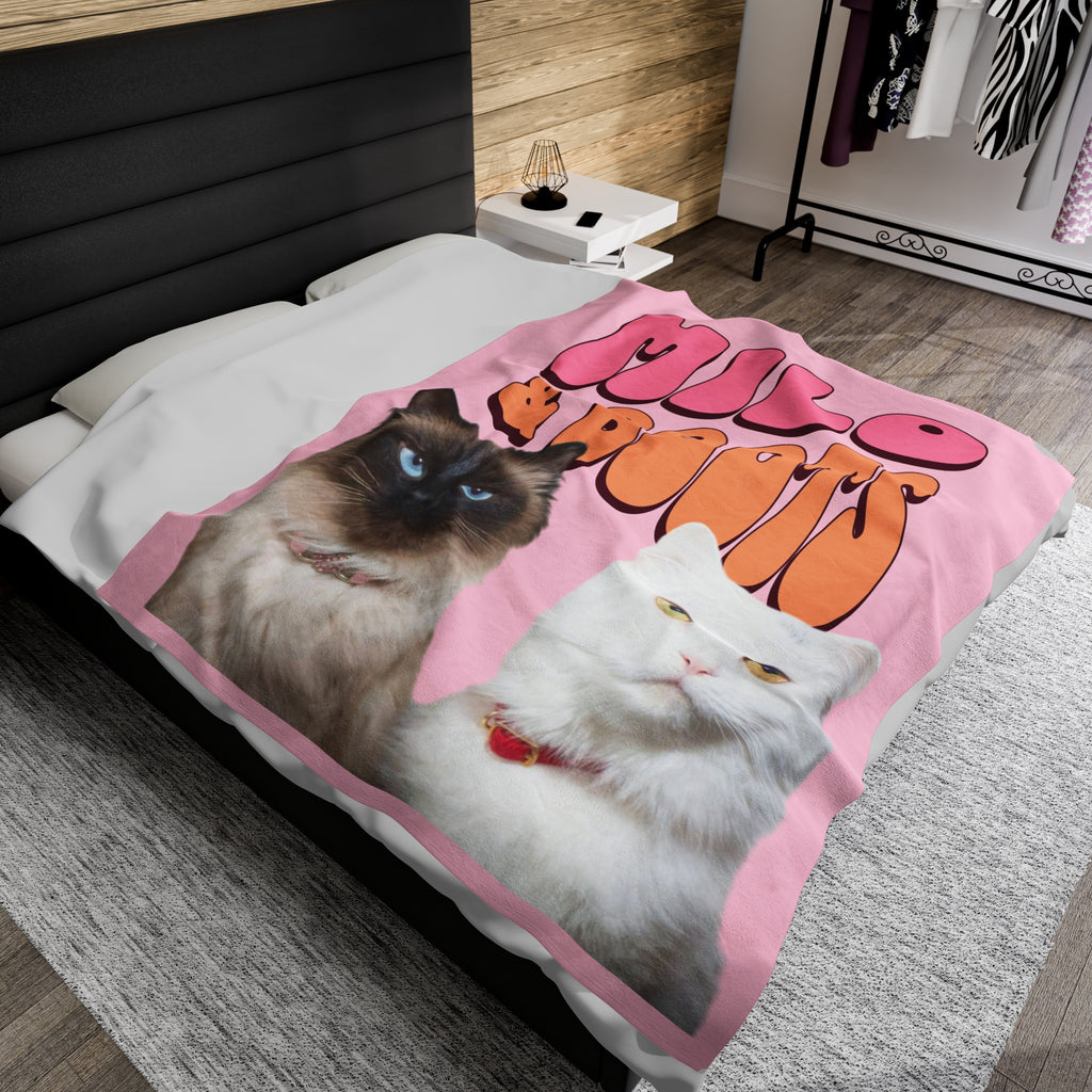 Velveteen Plush Blanket, Personalized Pet Blanket