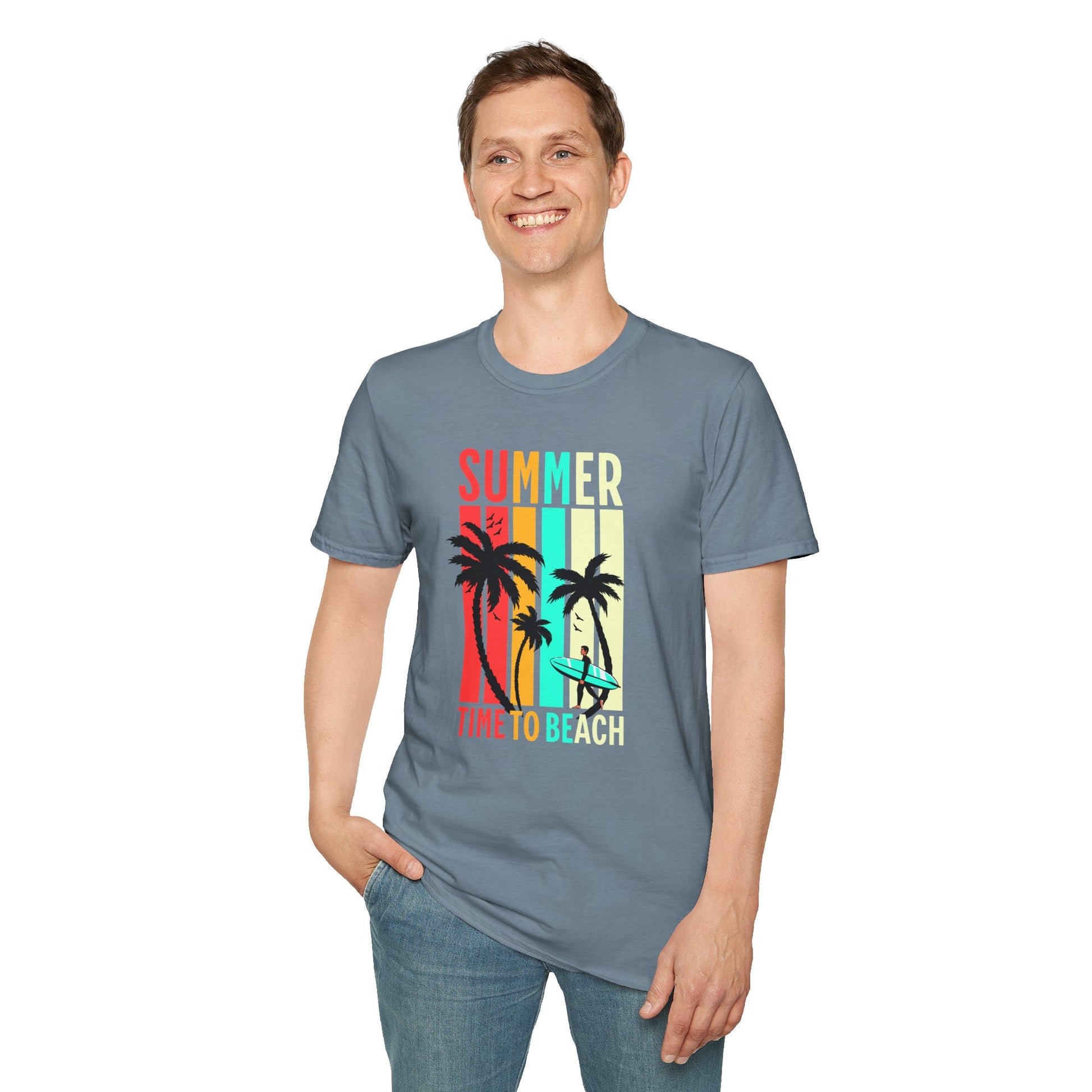 Time to Beach Retro Vibes Unisex Summer Shirt