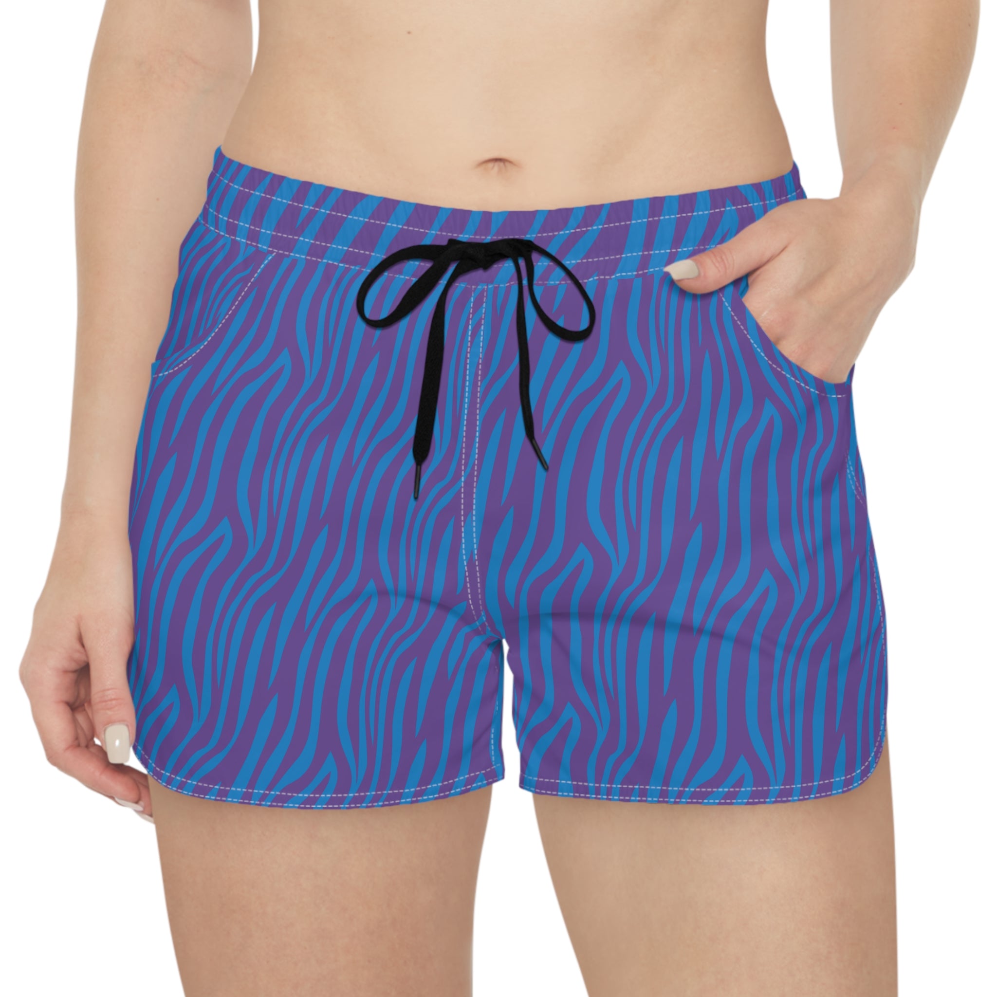 Electric Wave Zebra Women’s Lounge Shorts | Bold Swim, Surf & Beach Shorts