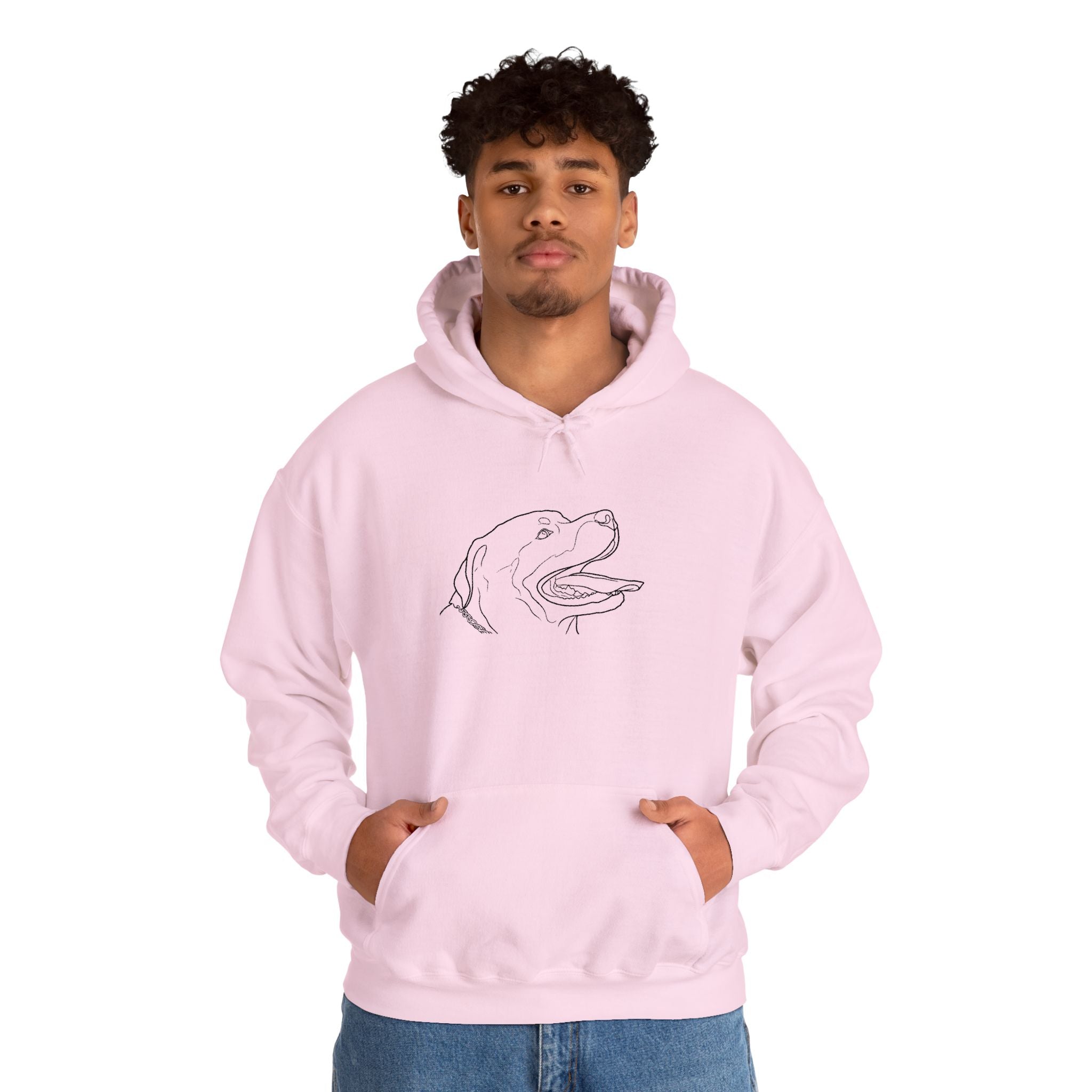 The Rottie Snuggle Unisex Hoodie –Graphic Minimal Dog Line Art