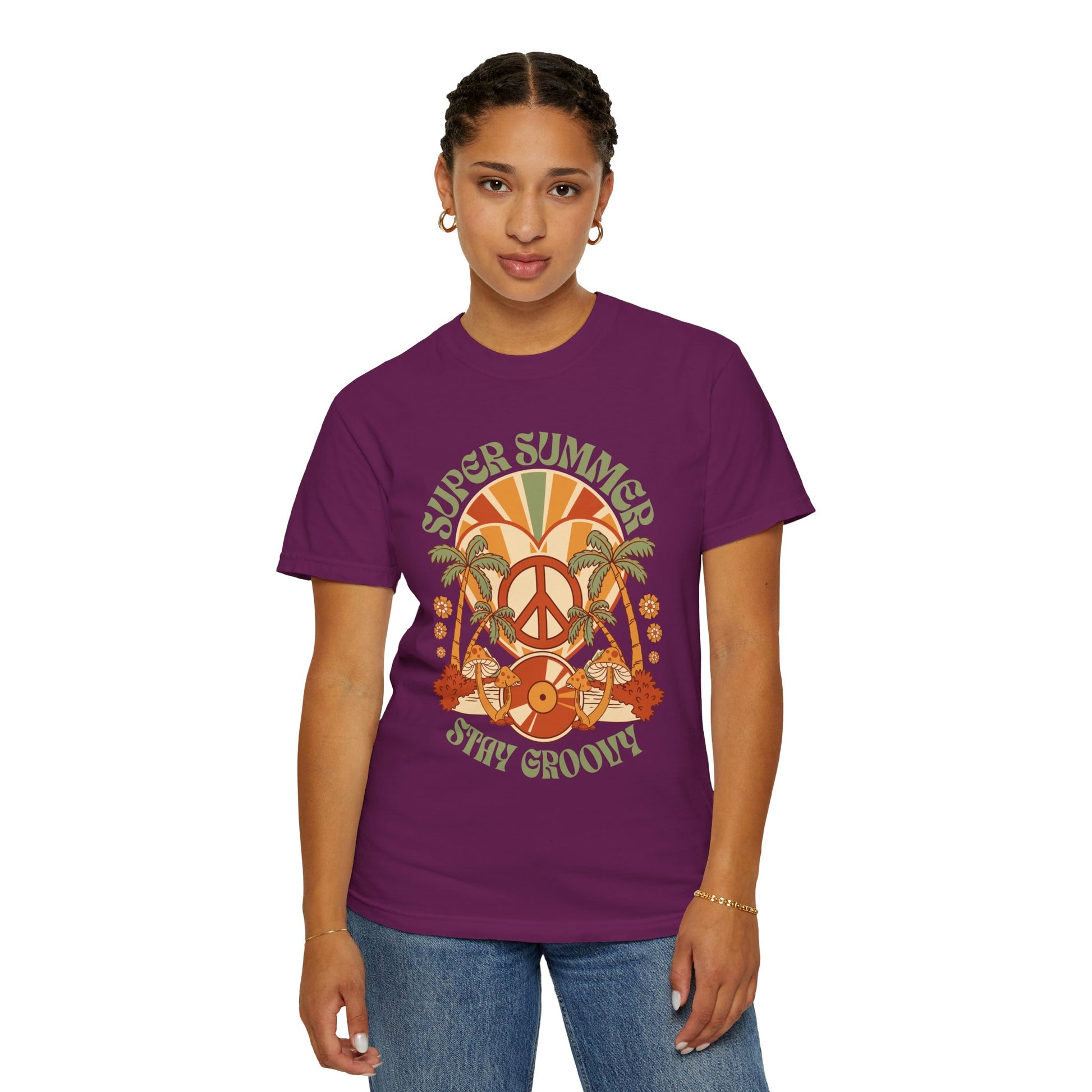 Super Summer Groovy Tee – Peace, Palms & Retro Vibes