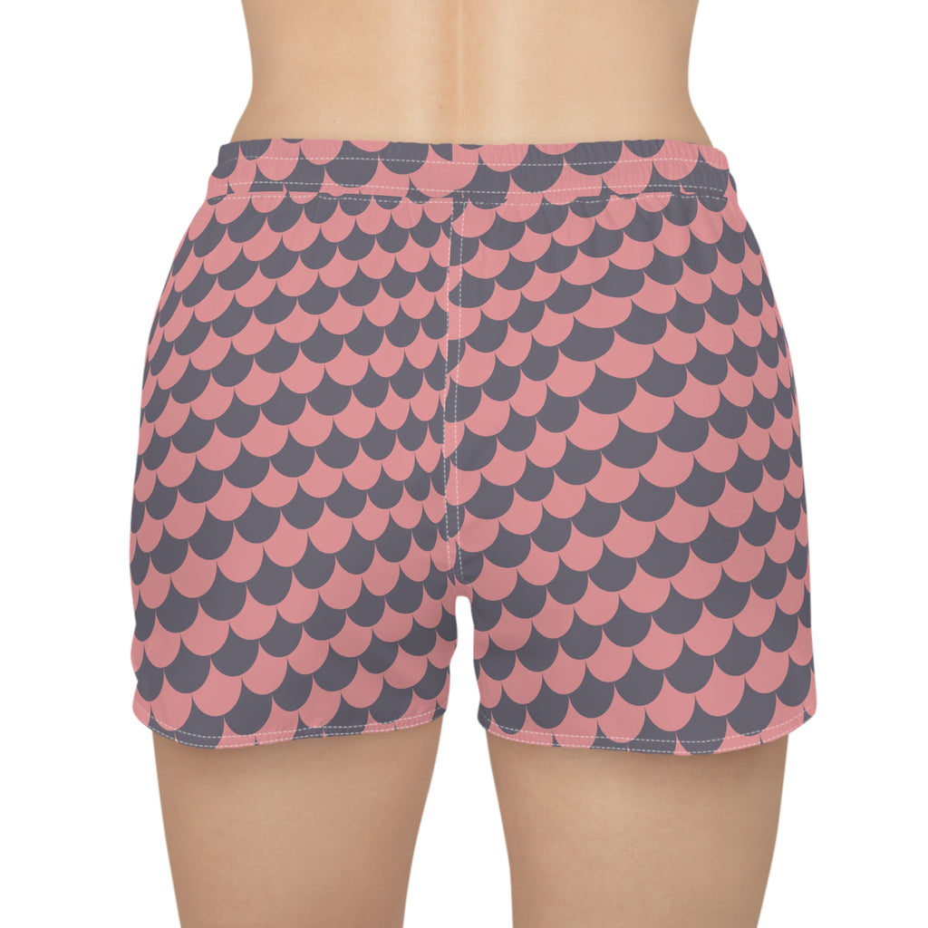 Blush Scale Women’s Beach Shorts-Chic Swim & Surf Shorts