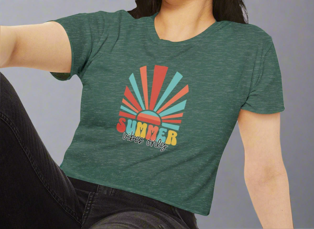 Summer Vibes Only Women's Festival Crop Tee