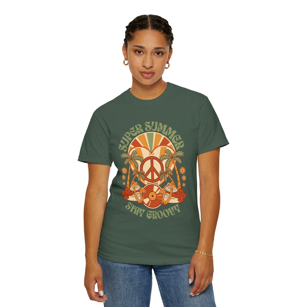 Super Summer Groovy Tee – Peace, Palms & Retro Vibes