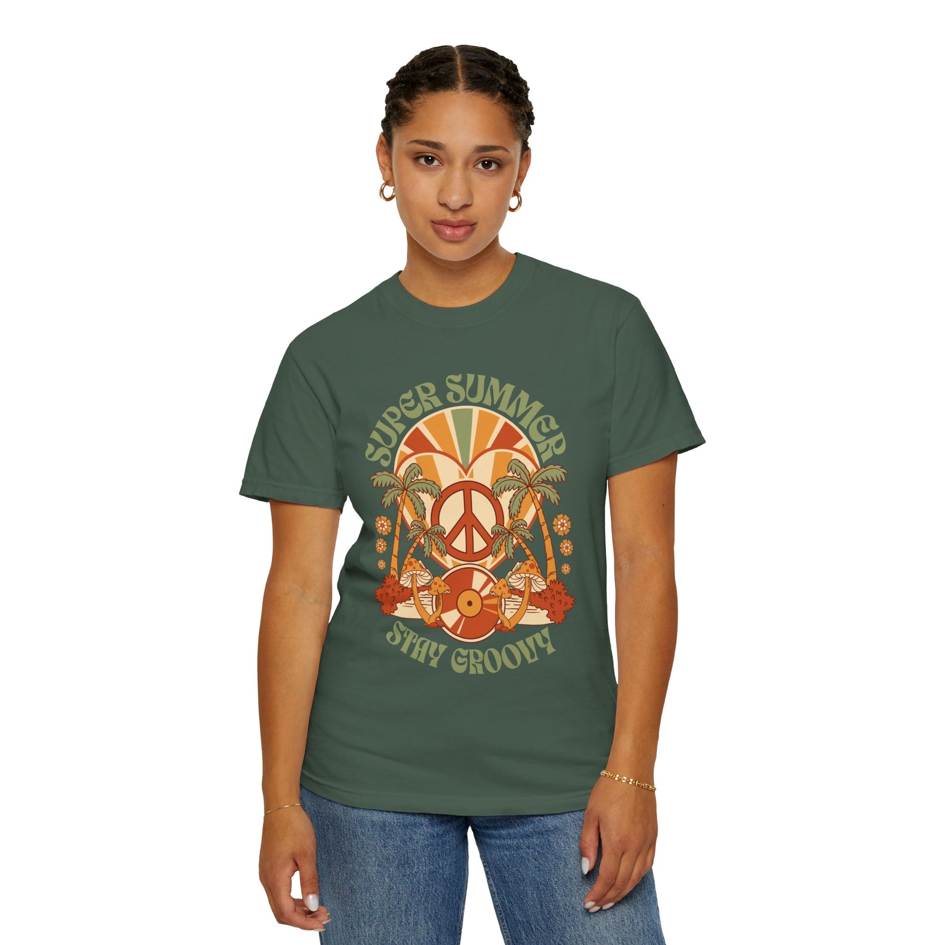 Super Summer Groovy Tee – Peace, Palms & Retro Vibes