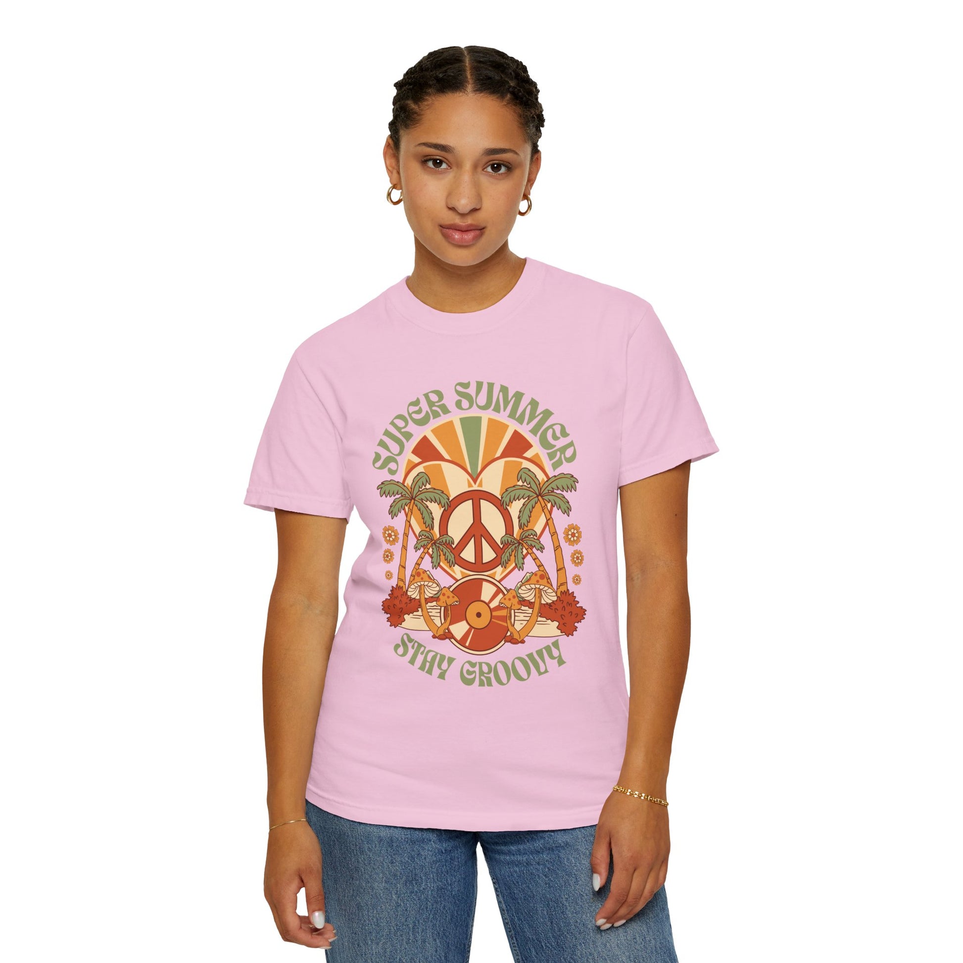 Super Summer Groovy Tee – Peace, Palms & Retro Vibes