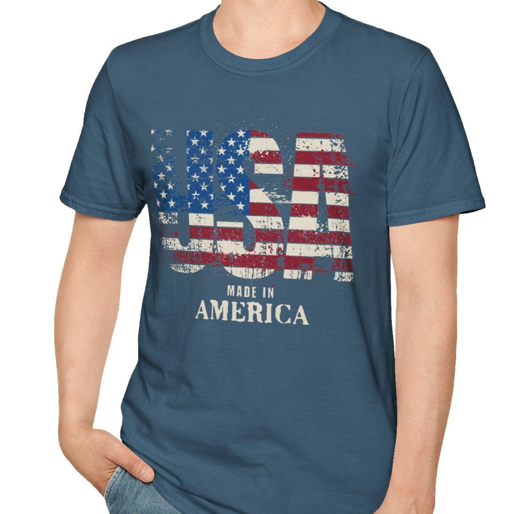 Made in America-American Flag Graphic Tee for the 4th of July