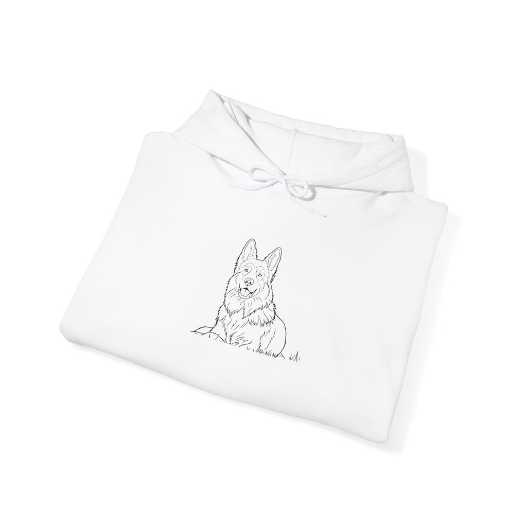 The Shepherd’s Watch Comfort Hoodie  - Minimalist Dog Line Art