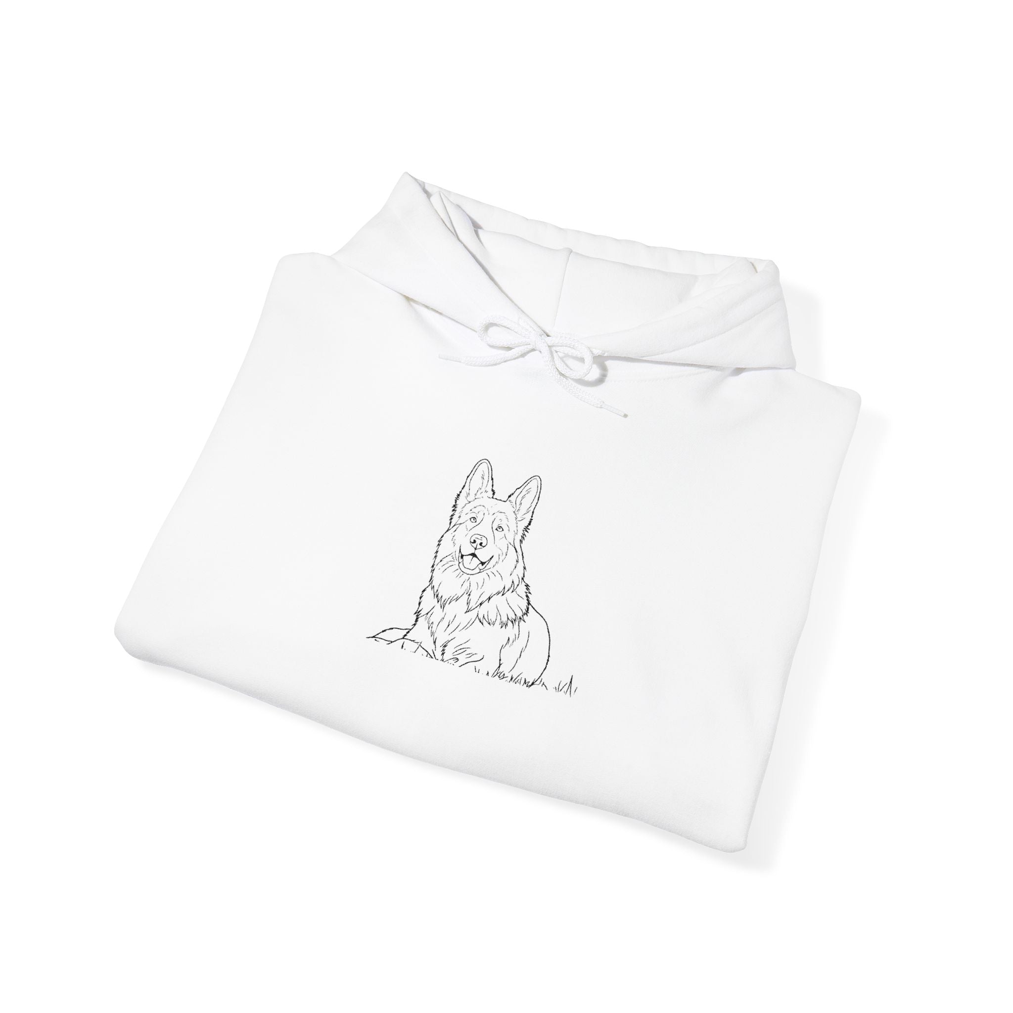 The Shepherd’s Watch Comfort Hoodie  - Minimalist Dog Line Art