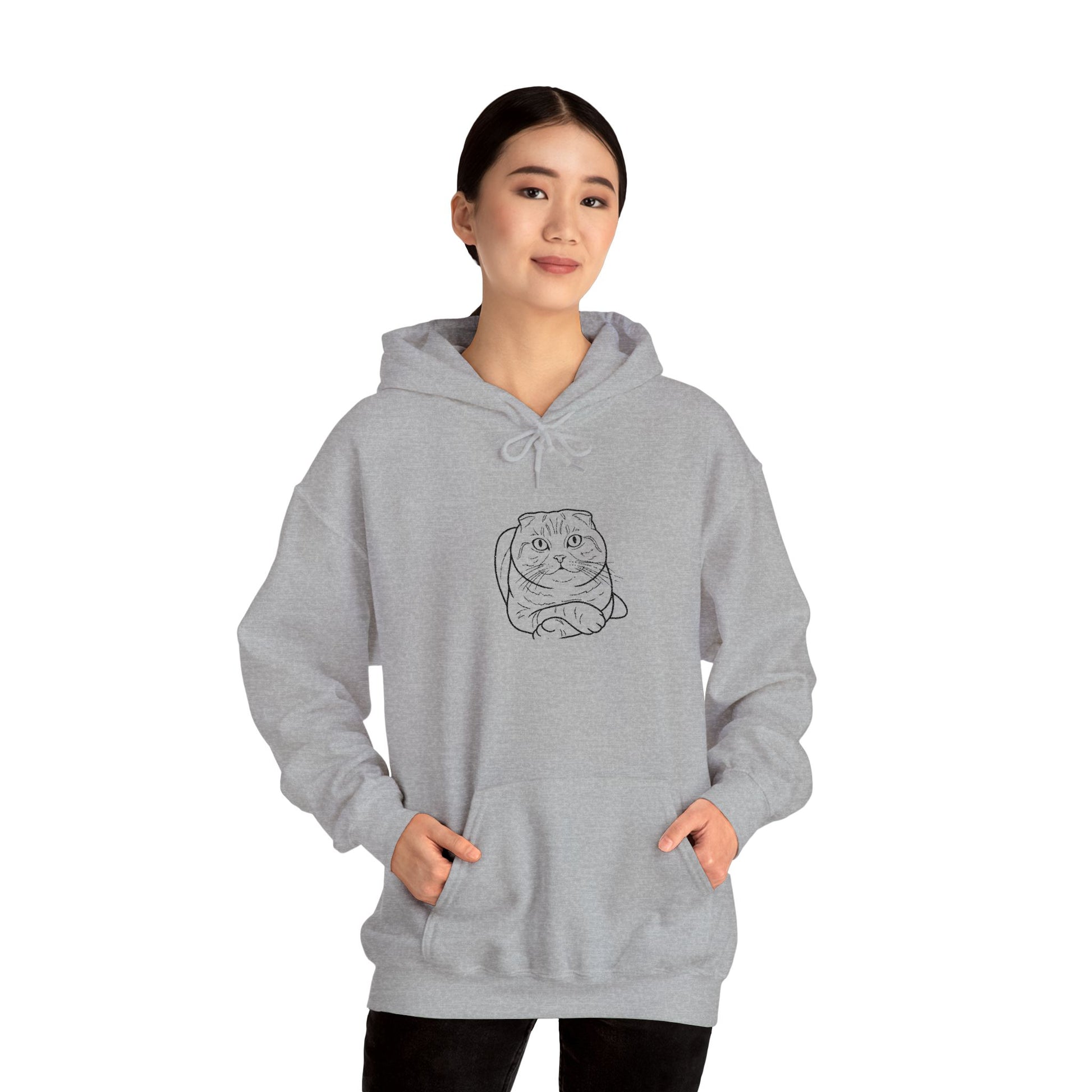 Purrfectly Chill: Custom Embroidered Catnap Hoodie