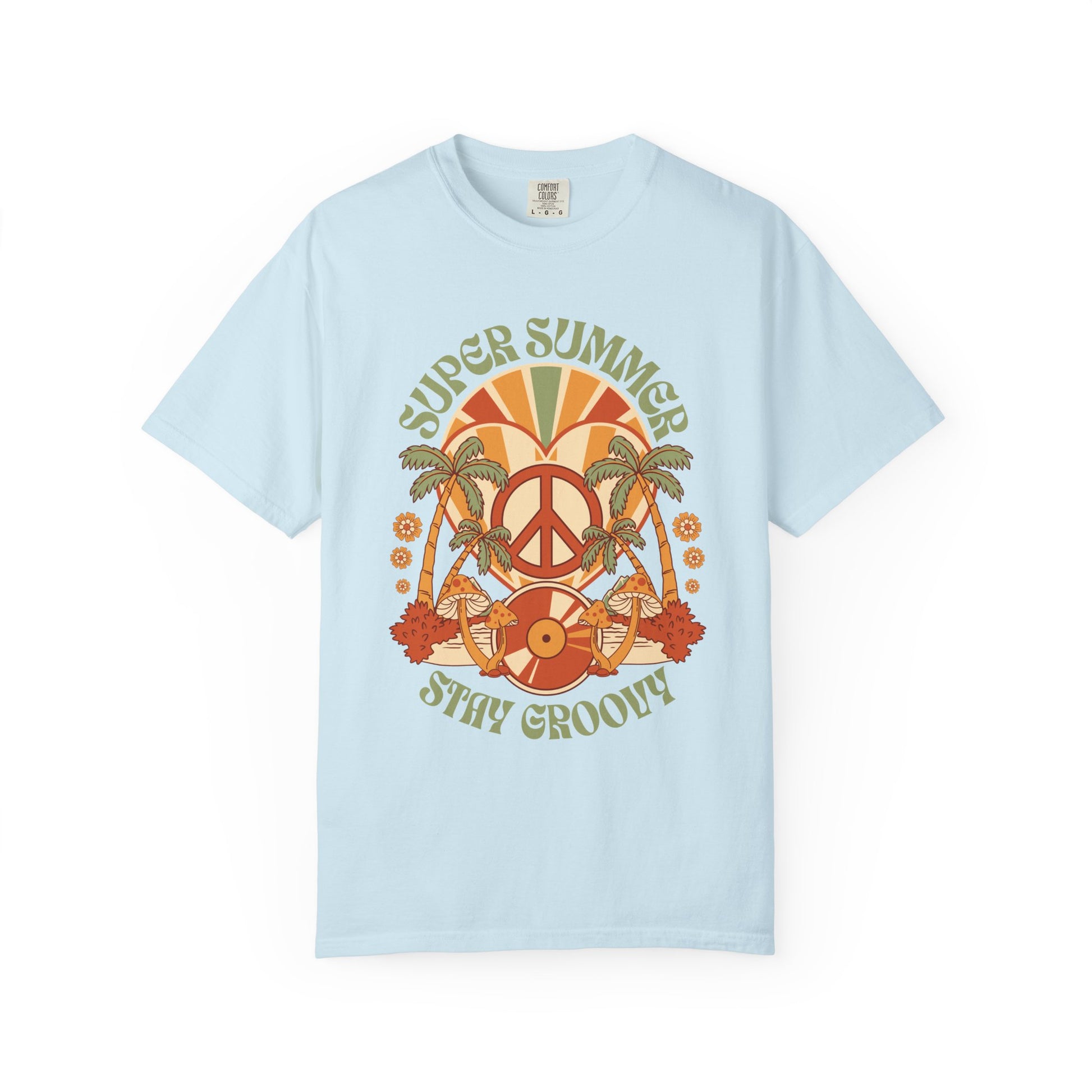 Super Summer Groovy Tee – Peace, Palms & Retro Vibes