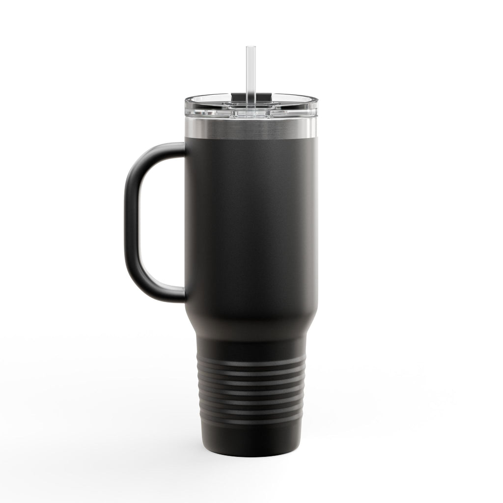 Custom Insulated Coffee Tumbler with Logo, Handle & Straw-Office Business Card Tumbler
