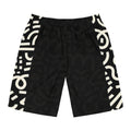 Men's Black Abstract Monochrome Board Shorts