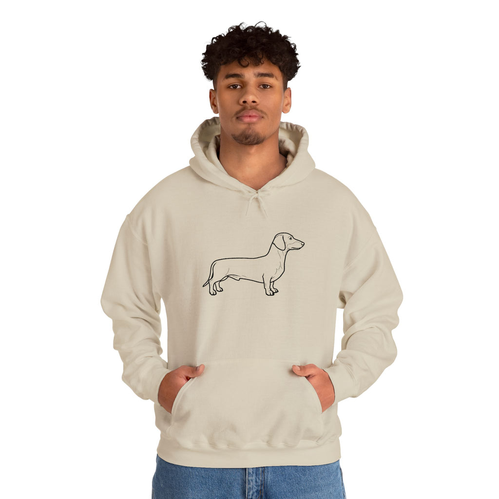 Dachshund Outline Hoodie — Minimalist Wiener Dog Sweatshirt