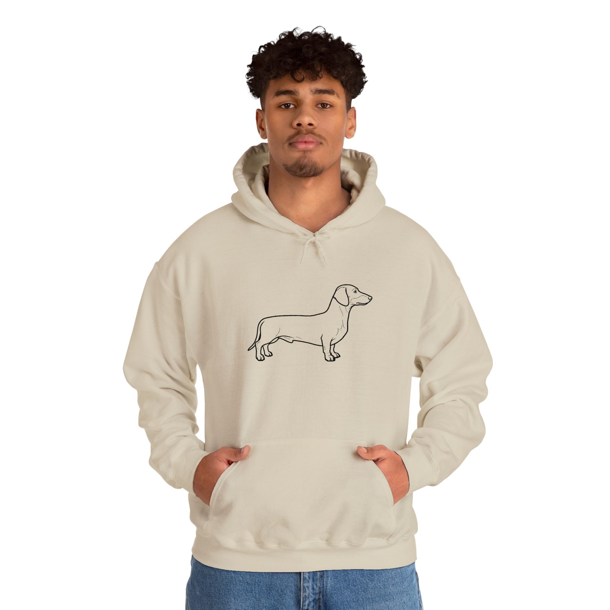 Dachshund Outline Hoodie — Minimalist Wiener Dog Sweatshirt